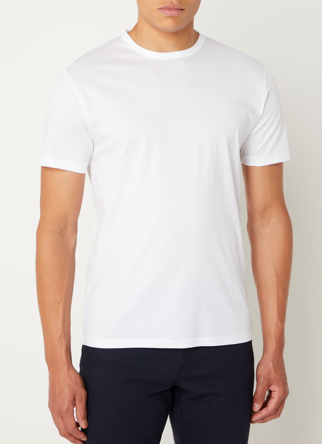 Reiss T-shirt van pima katoen  - detail 2 white / wit