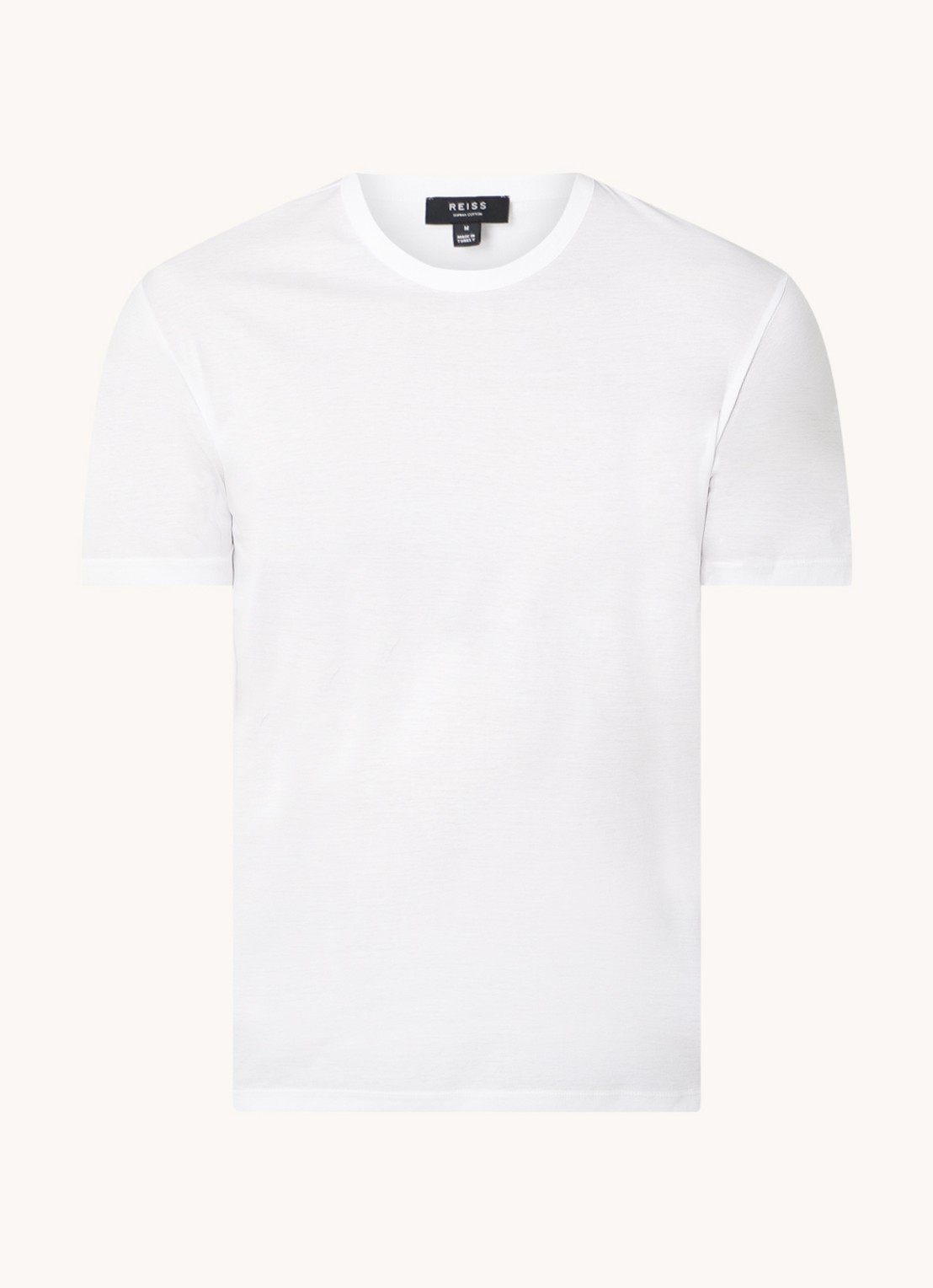 Reiss T-shirt van pima katoen  - voorkant 3 white / wit