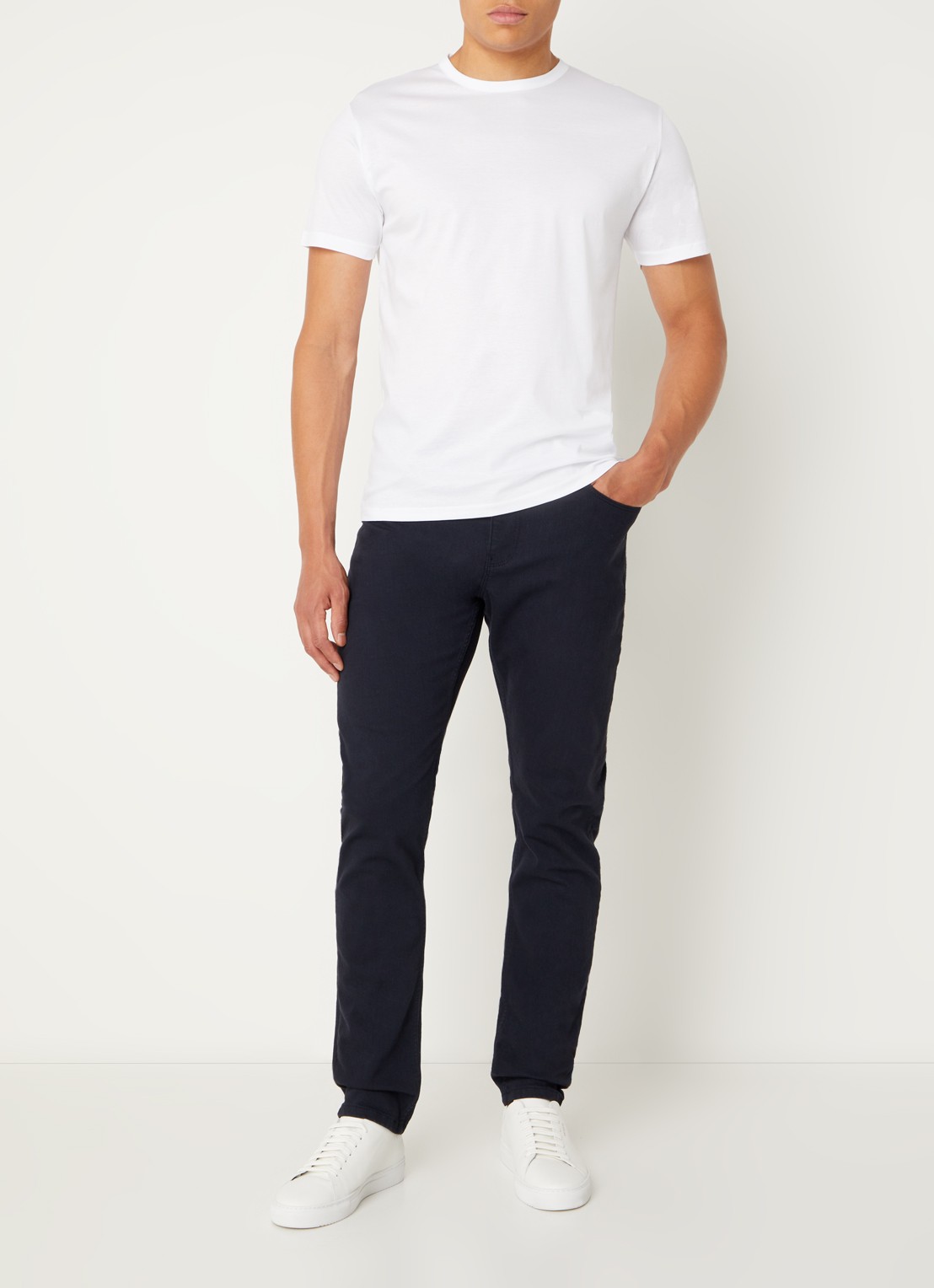 Reiss T-shirt van pima katoen  - voorkant 4 white / wit