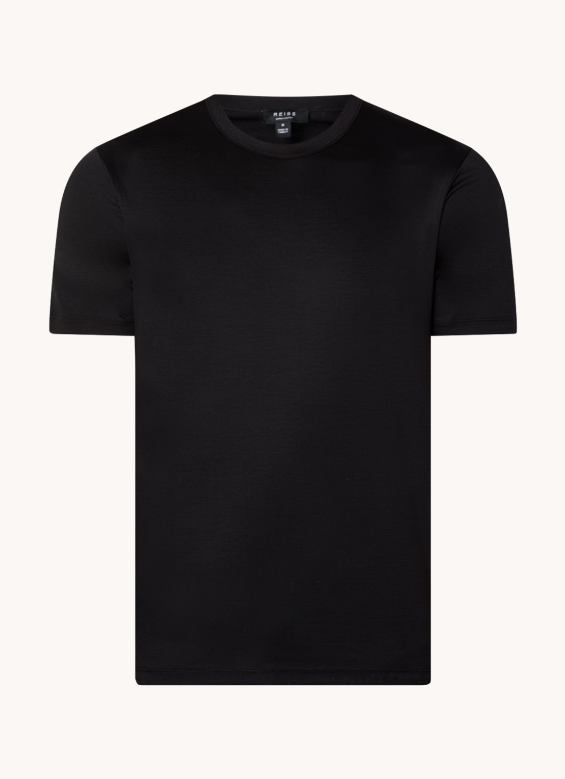 Reiss T-shirt van pima katoen  - voorkant 3 zwart