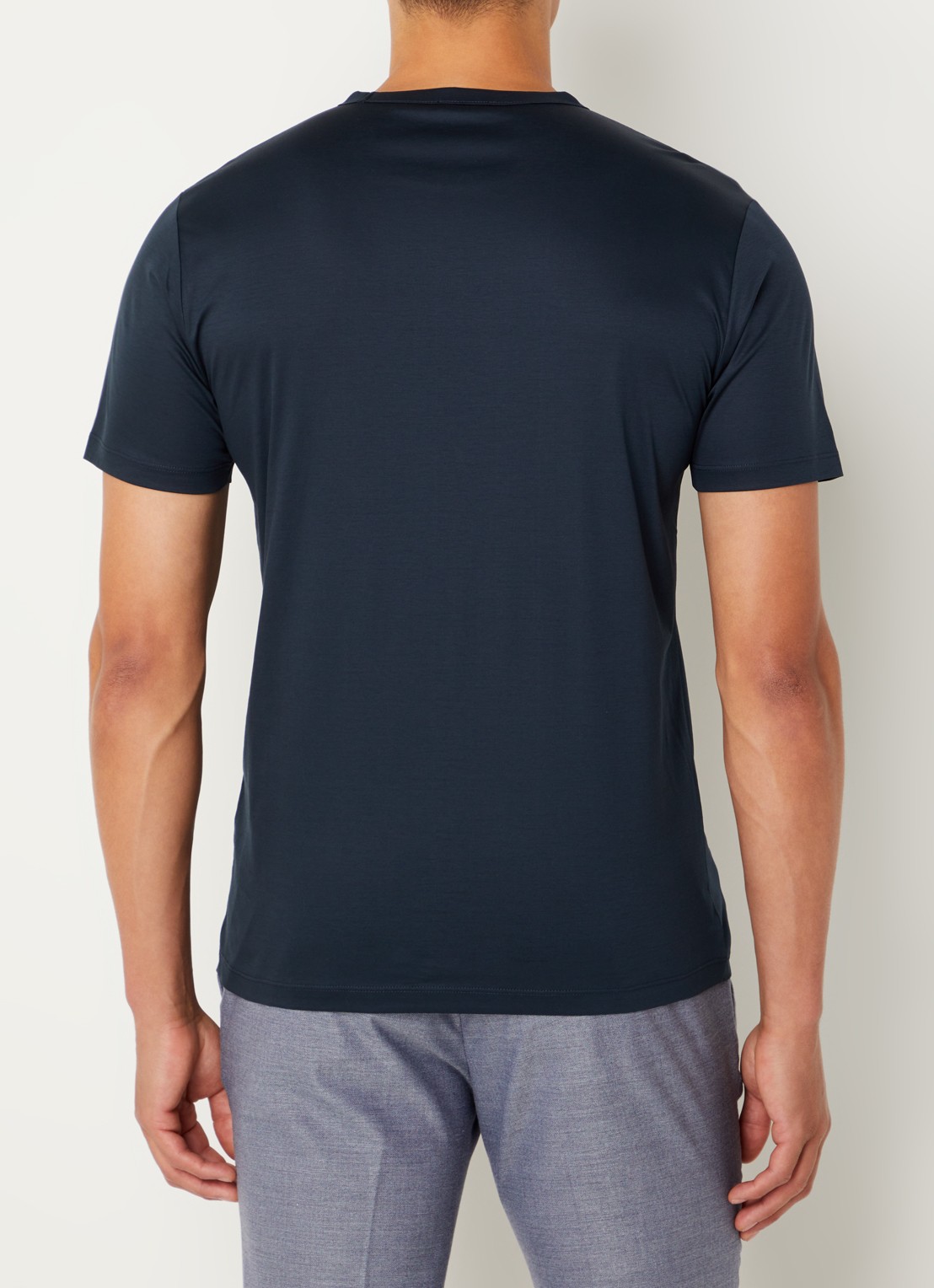 Reiss T-shirt van pima katoen  - achterkant donkerblauw