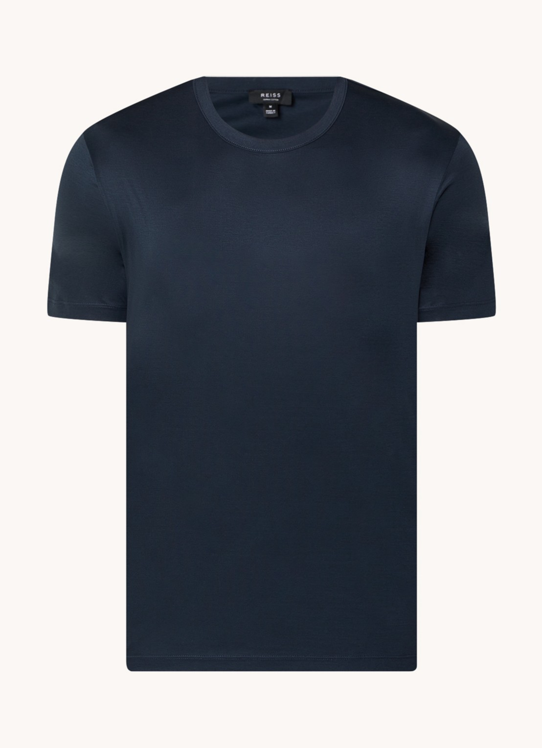 Reiss T-shirt van pima katoen  - voorkant 3 donkerblauw