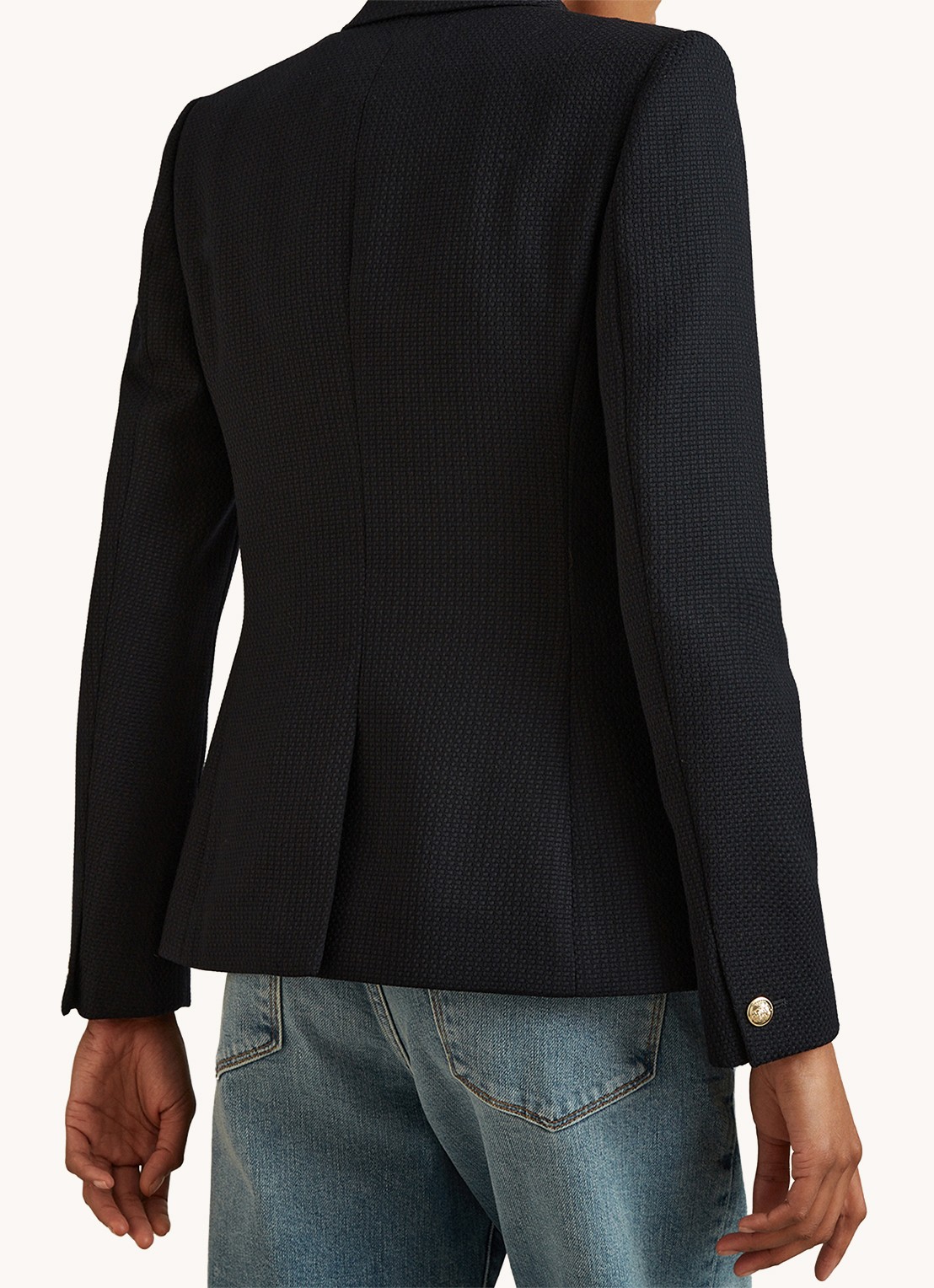 Reiss Tally double breasted blazer met sierknopen - achterkant 5 blauw