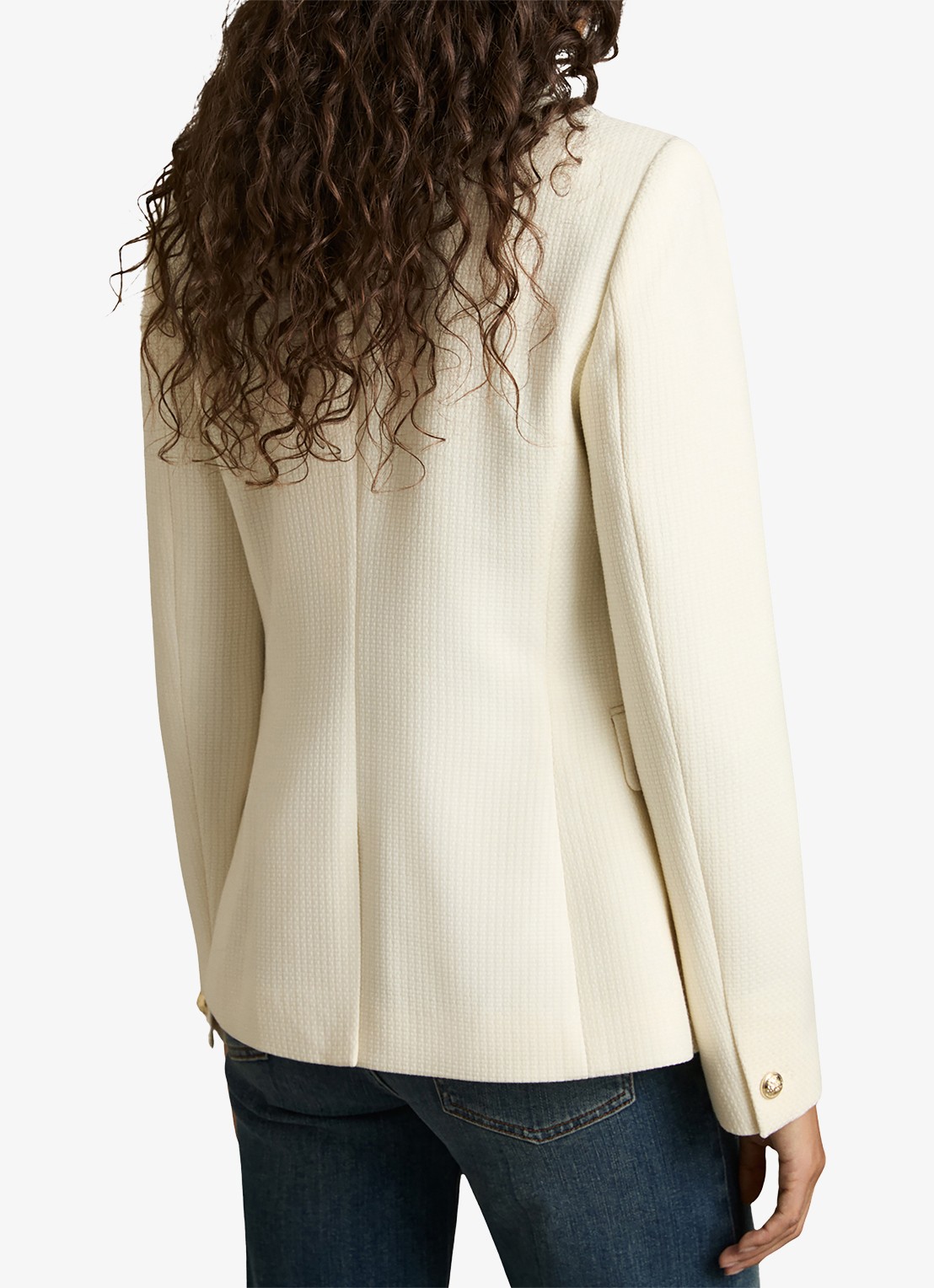 Reiss Tally double breasted blazer met sierknopen - achterkant 2 wit
