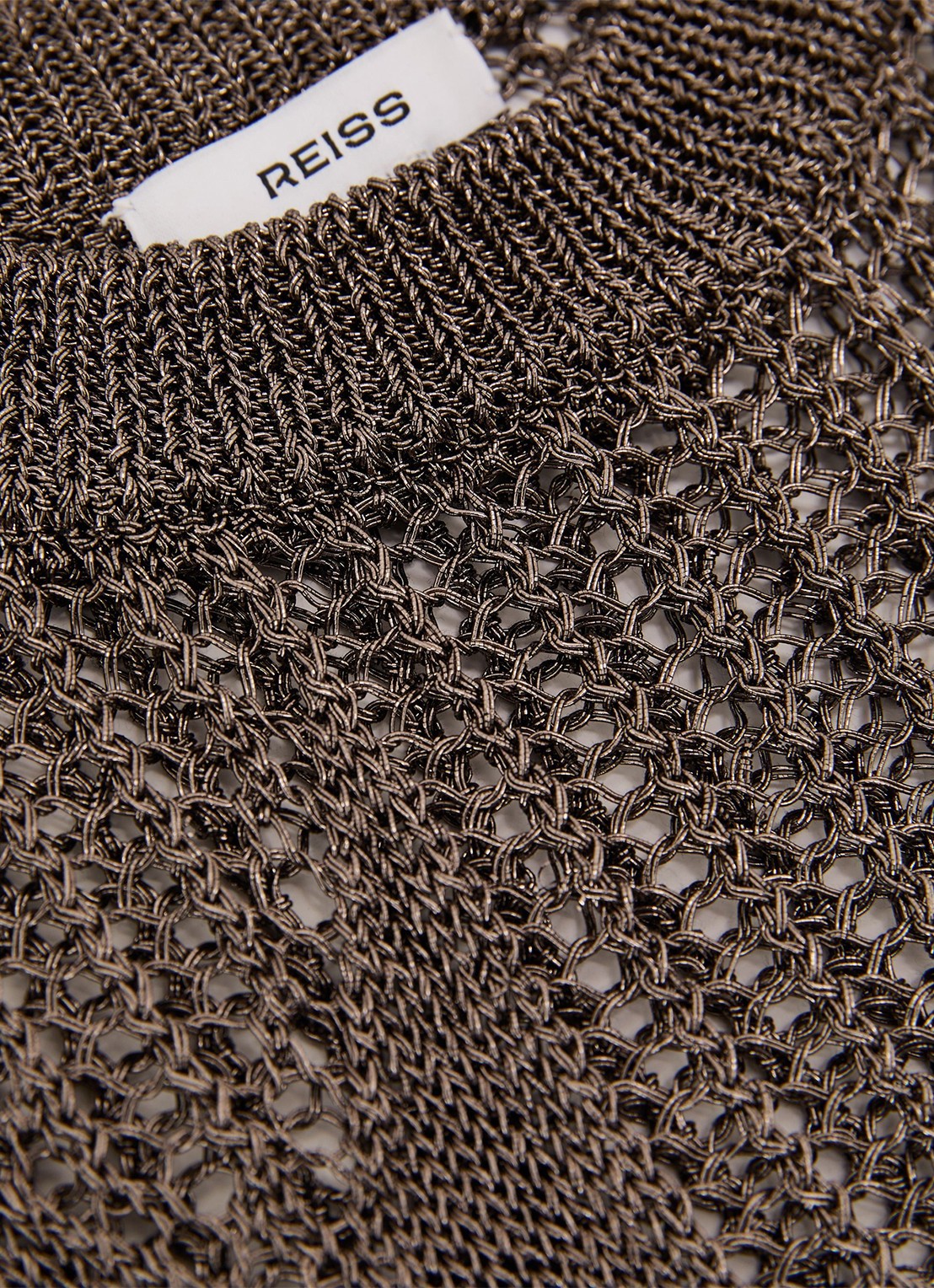 Reiss Tamsin top met opengewerkt dessin - detail 5 donkergrijs