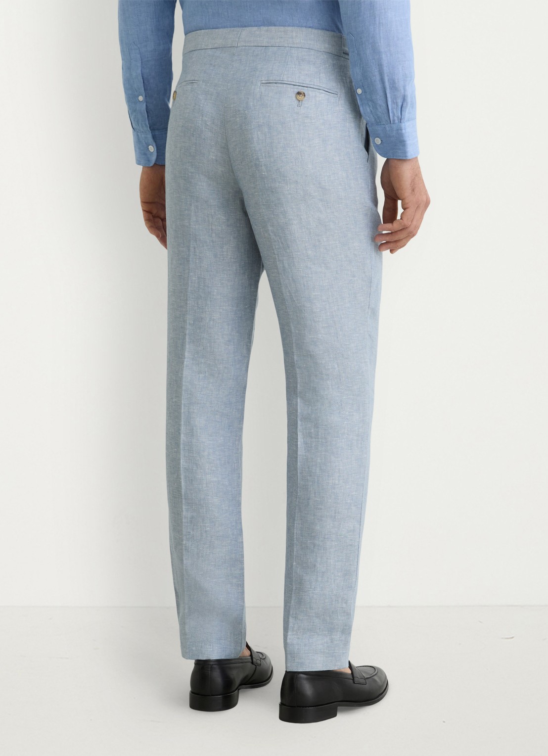 Reiss Tapered fit chino met knoop detail - achterkant lichtblauw
