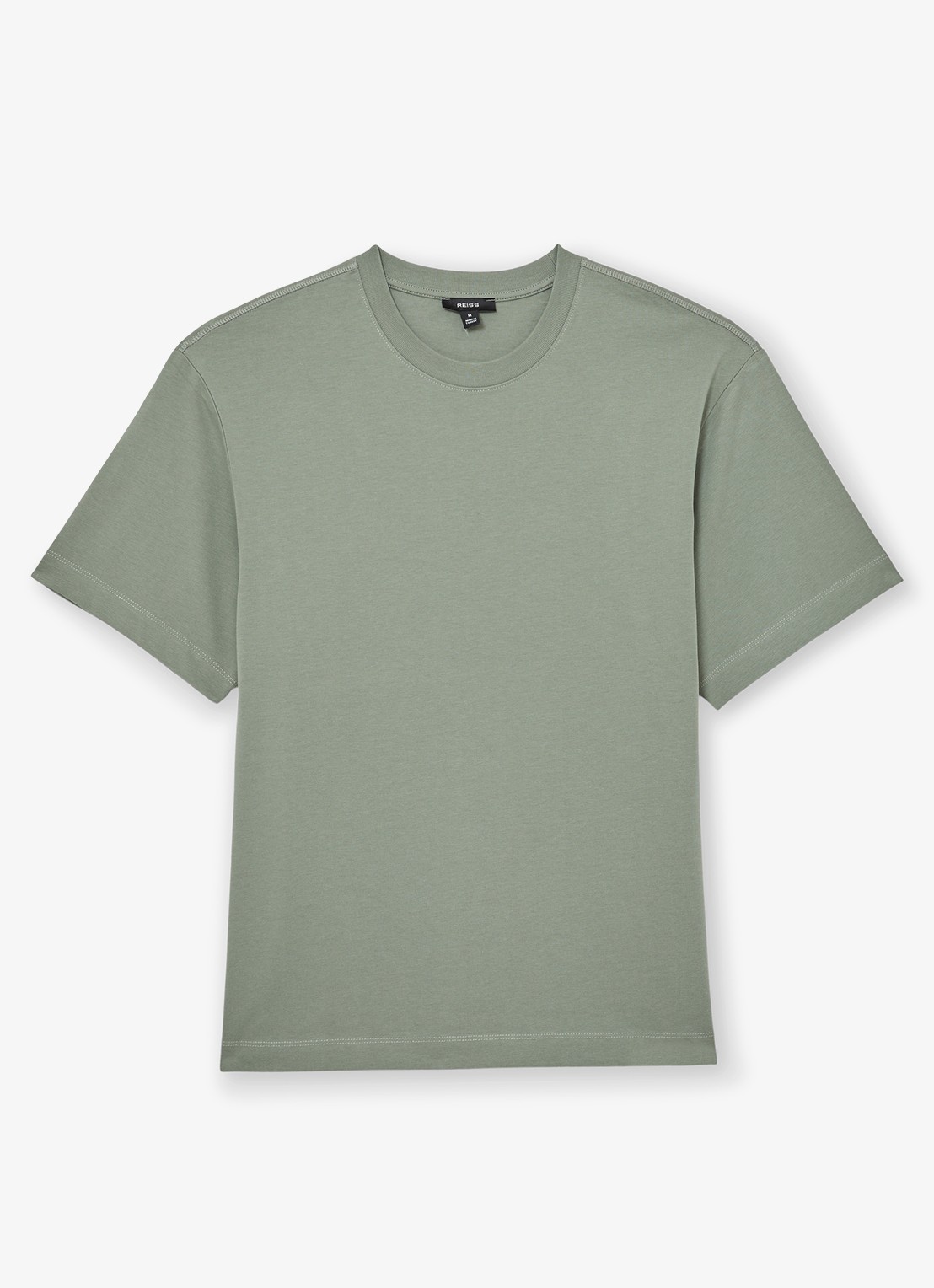Reiss TATE Cotton Pigment-Dyed Relaxed-Fit T-Shirt - voorkant groen