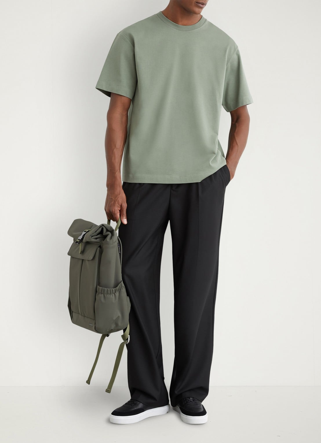 Reiss TATE Cotton Pigment-Dyed Relaxed-Fit T-Shirt - voorkant 2 groen