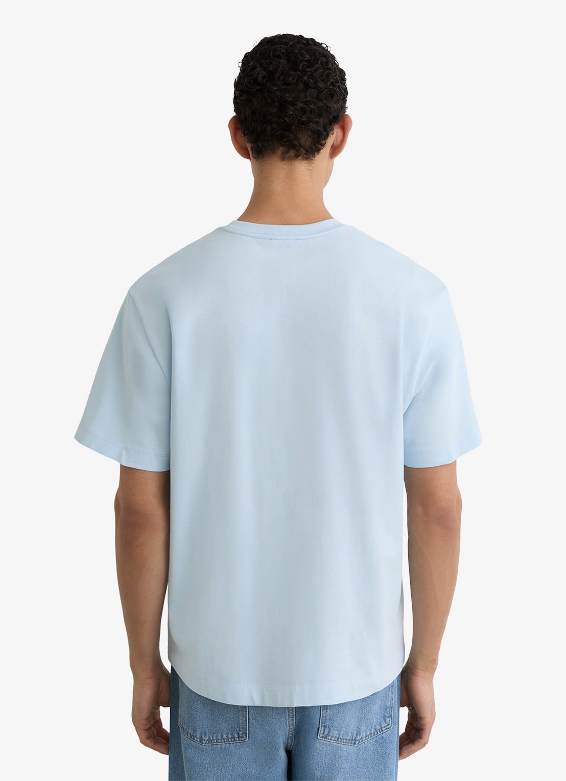 Reiss TATE Cotton Pigment-Dyed Relaxed-Fit T-Shirt - achterkant lichtblauw