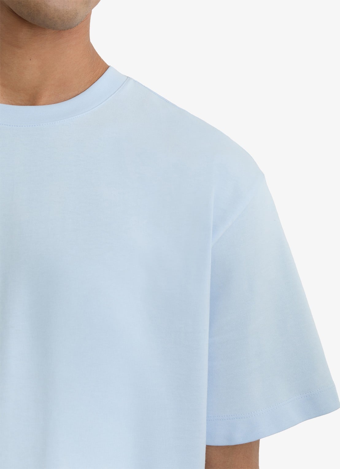 Reiss TATE Cotton Pigment-Dyed Relaxed-Fit T-Shirt - detail 5 lichtblauw