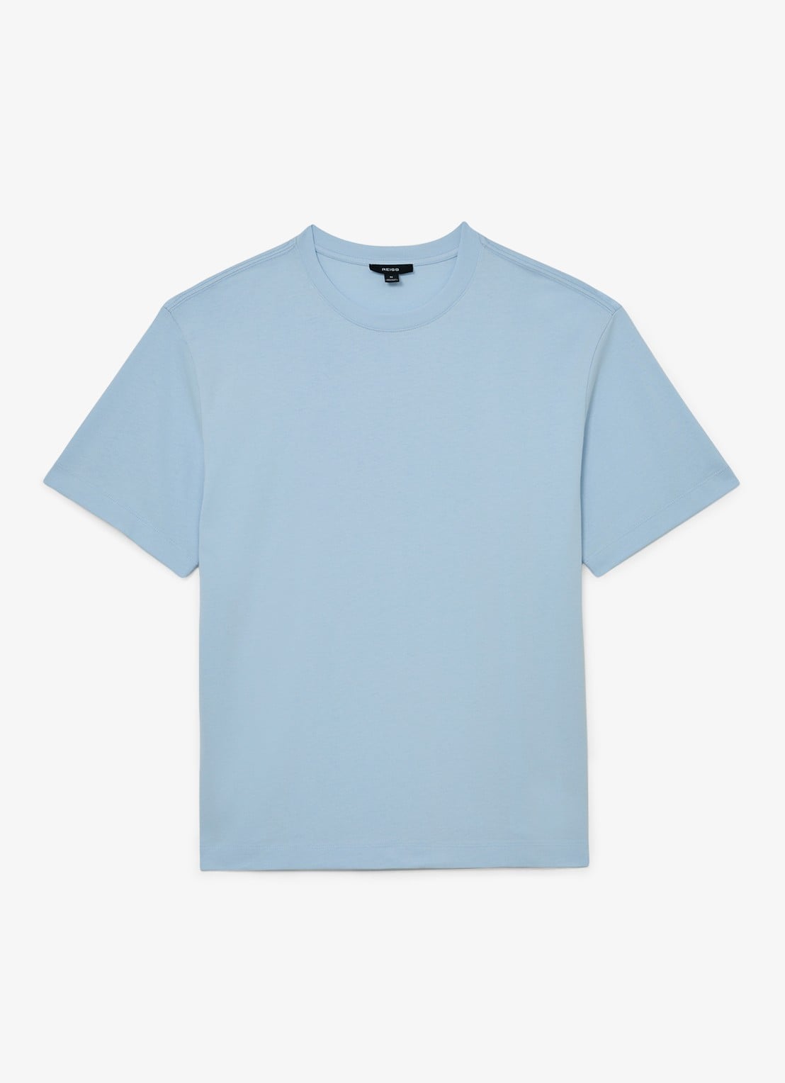 Reiss TATE Cotton Pigment-Dyed Relaxed-Fit T-Shirt - voorkant 2 lichtblauw