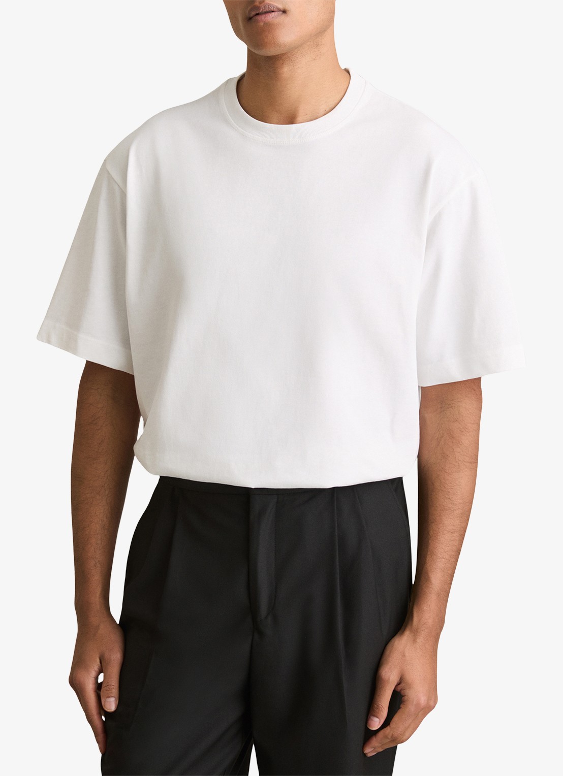 Reiss Tate oversized T-shirt met ronde hals - detail 2 wit