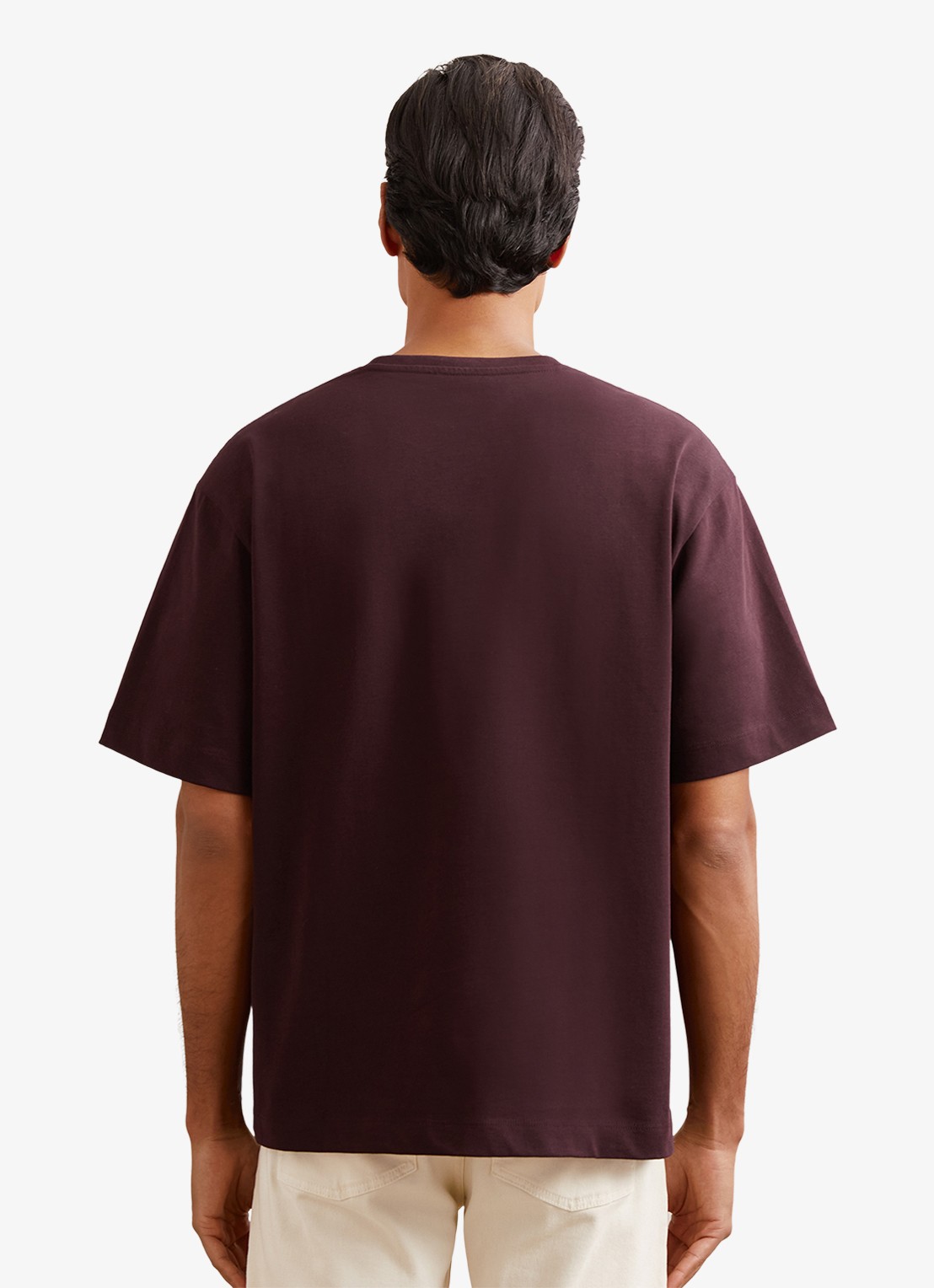 Reiss Tate T-shirt met ronde hals - achterkant bordeauxrood