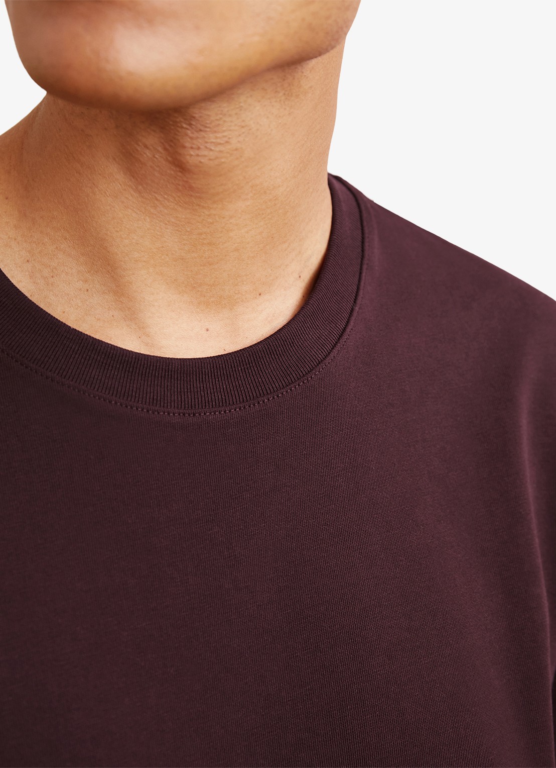 Reiss Tate T-shirt met ronde hals - detail 4 bordeauxrood
