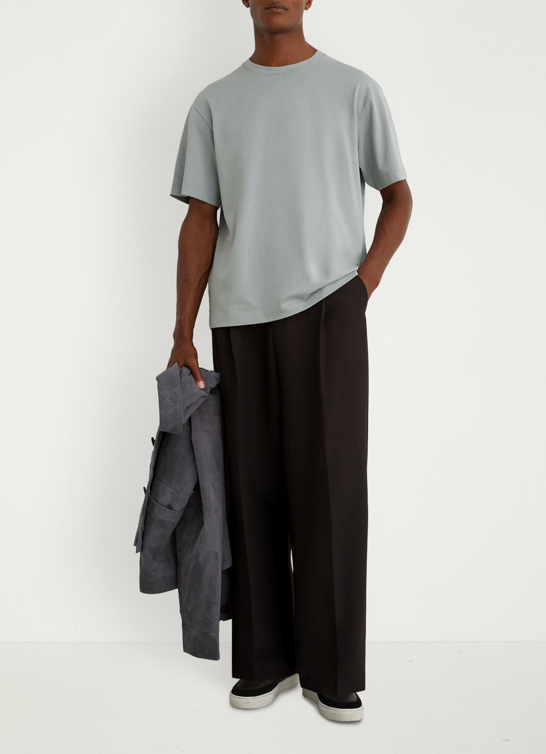 Reiss Tate T-shirt met stretch - voorkant 6 lichtblauw