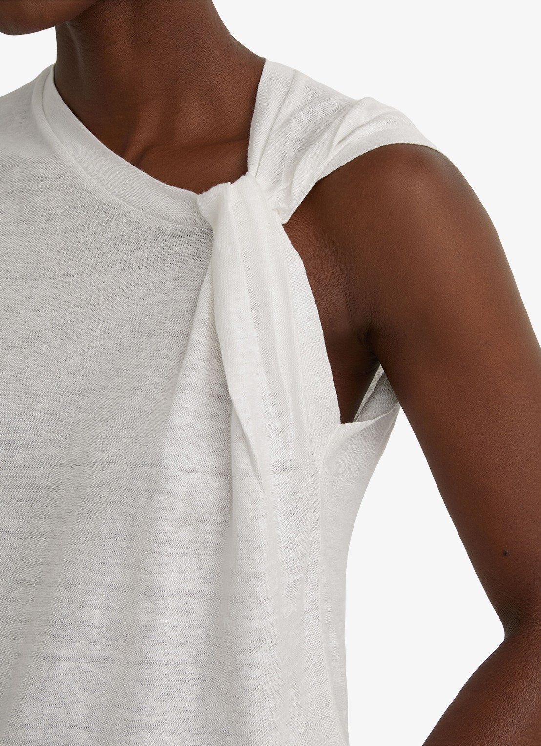 Reiss Taylor top van linnen - detail 5 wit