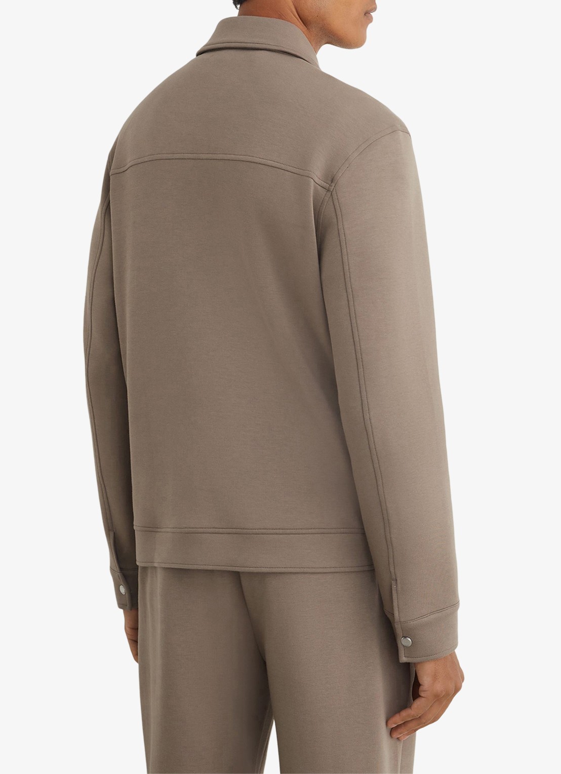 Reiss Thom regular fit overshirt met borstzak - achterkant lichtbruin
