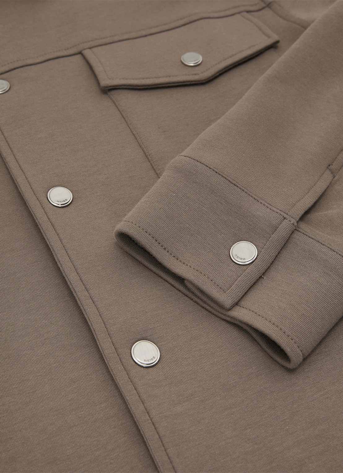Reiss Thom regular fit overshirt met borstzak - detail 6 lichtbruin