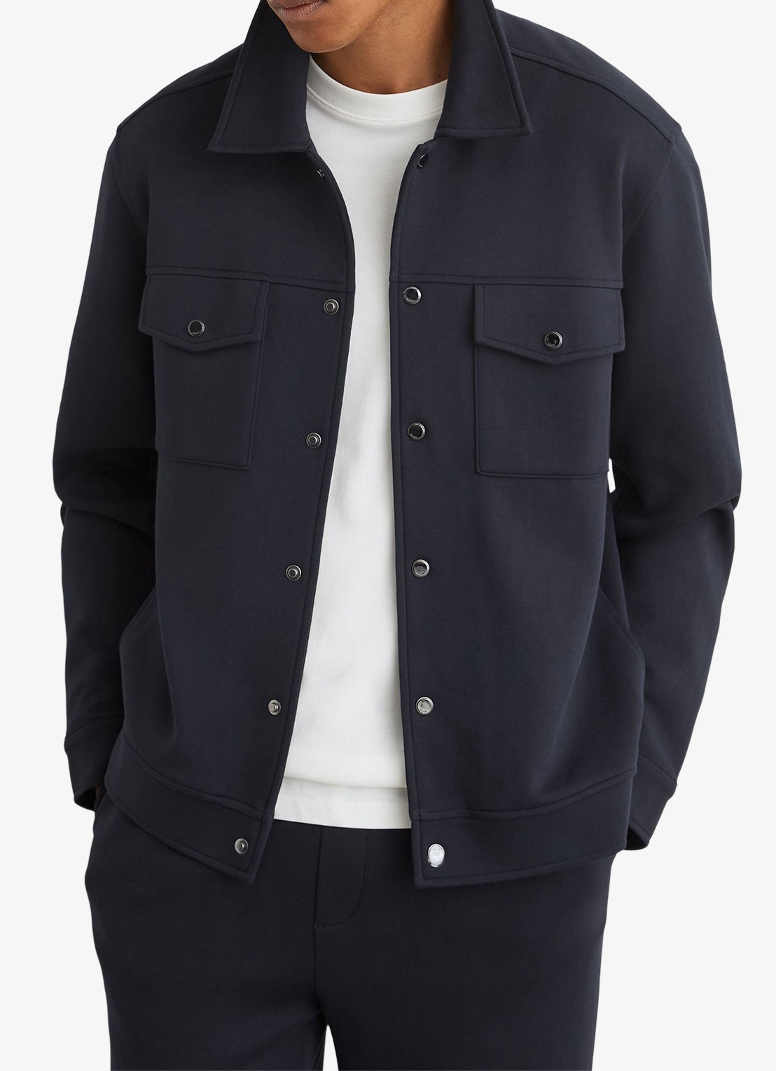 Reiss Thom regular fit overshirt met borstzak - detail 2 navy / blauw