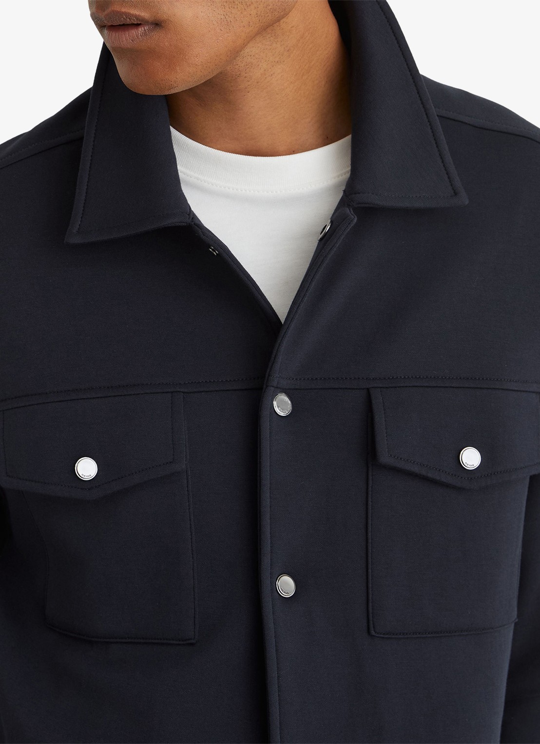Reiss Thom regular fit overshirt met borstzak - detail 3 navy / blauw