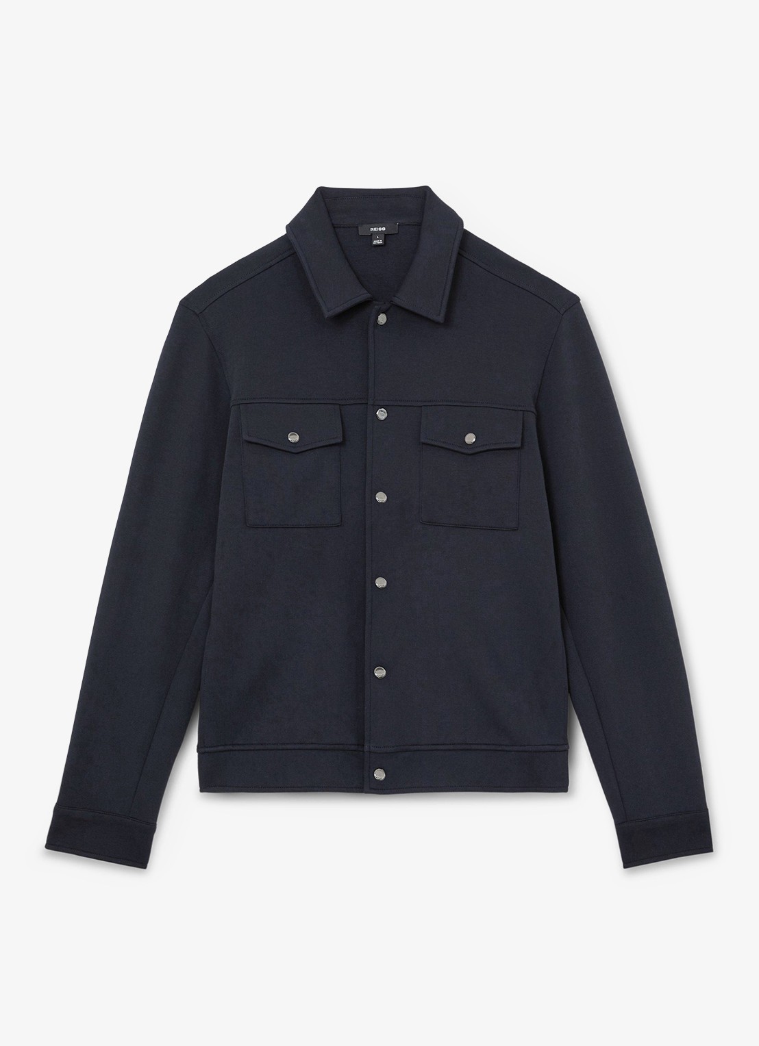 Reiss Thom regular fit overshirt met borstzak - voorkant 5 navy / blauw