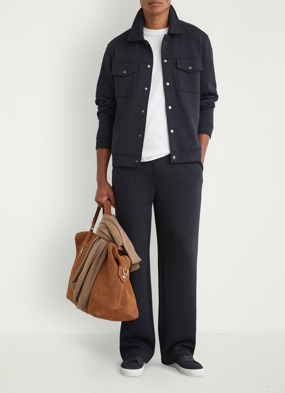 Reiss Thom regular fit overshirt met borstzak - voorkant 6 navy / blauw