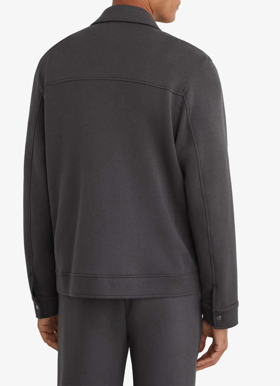 Reiss Thom regular fit overshirt met borstzak - achterkant donkergrijs