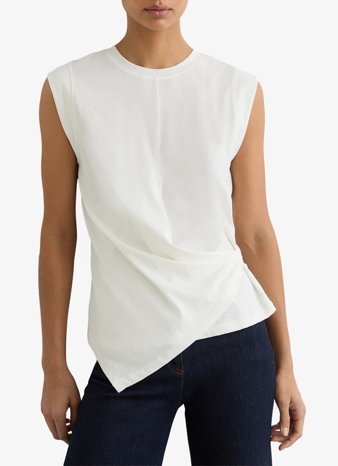 Reiss Tia top met gedrapeerd detail - detail 3 wit
