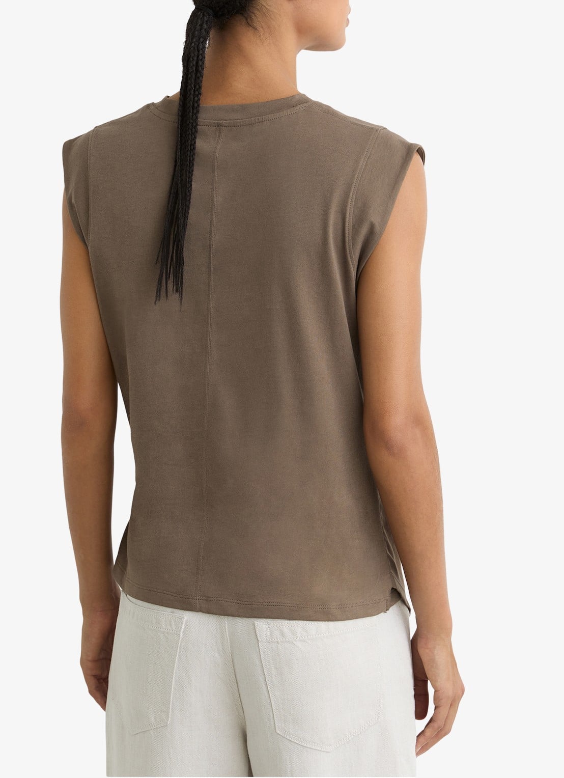 Reiss Tia top met gedrapeerd detail - achterkant 5 khaki