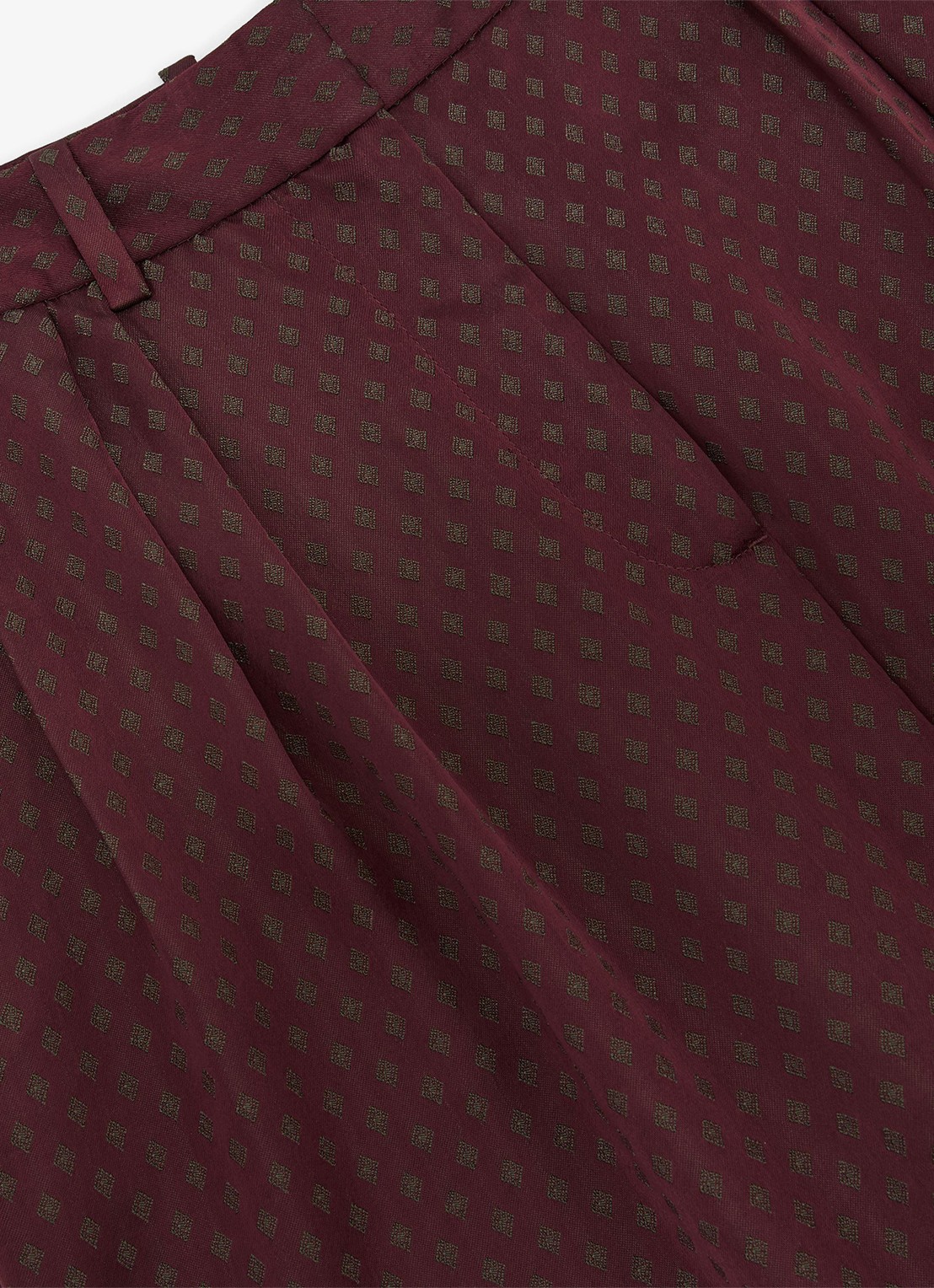 Reiss TILLY high waist wide fit pantalon met print  - detail 6 bordeauxrood