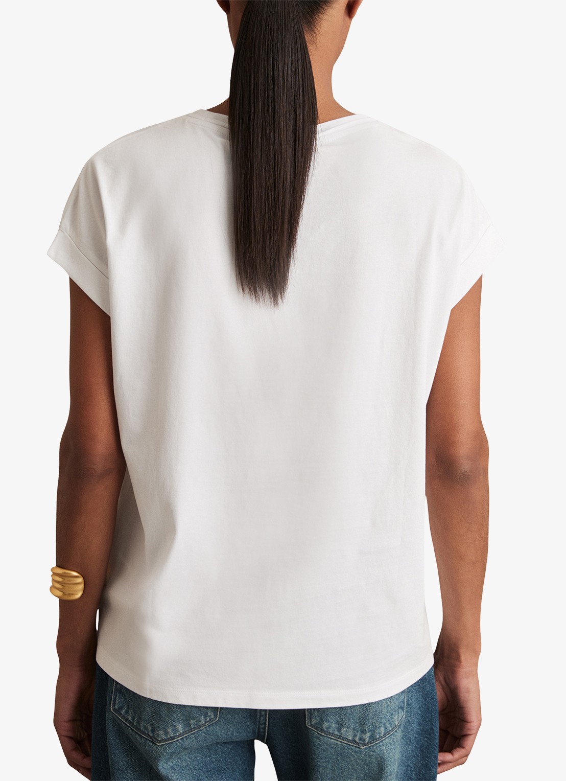 Reiss Tommie T-shirt met stretch - achterkant 5 wit