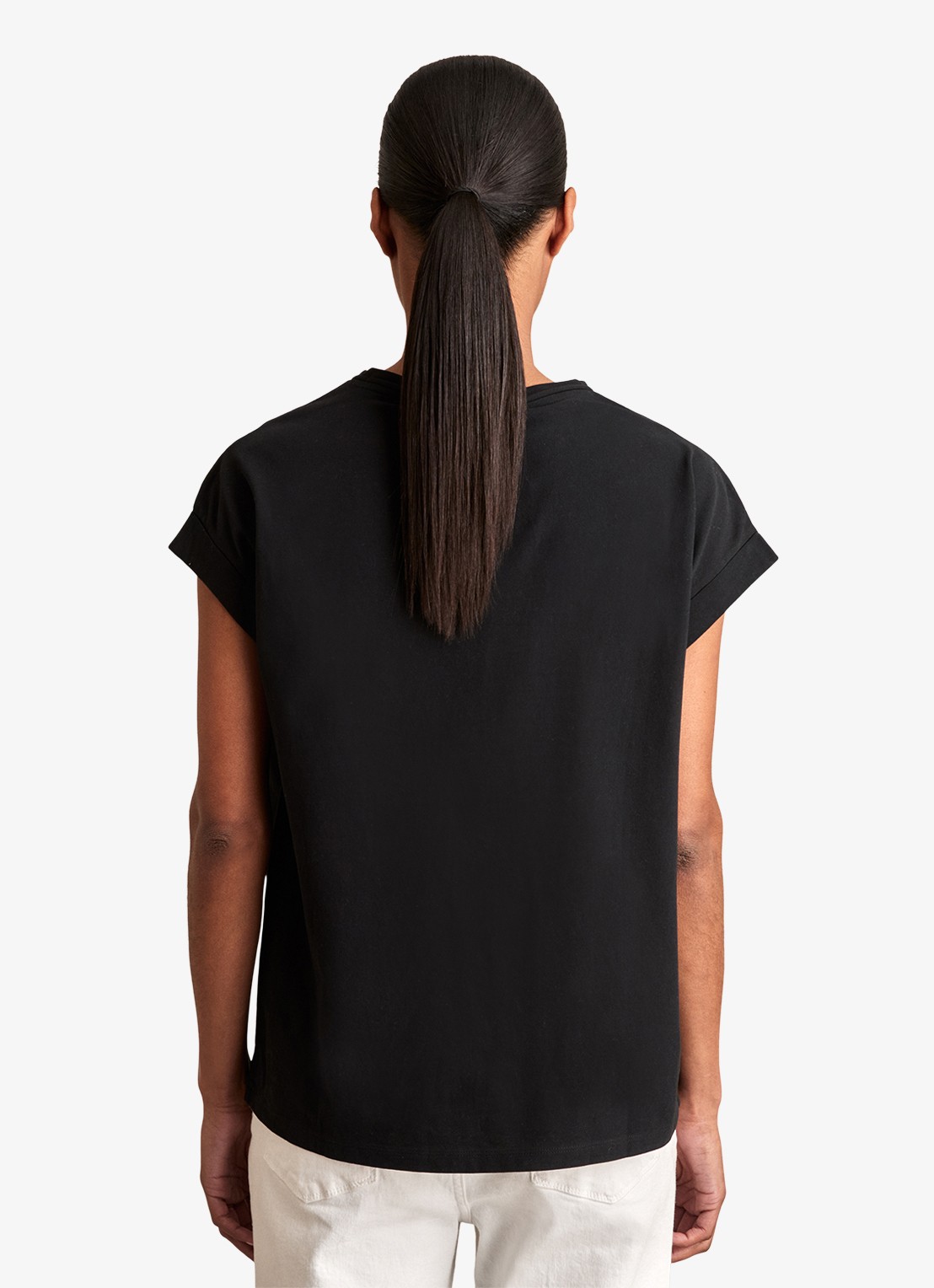 Reiss Tommie T-shirt met stretch - achterkant black / zwart