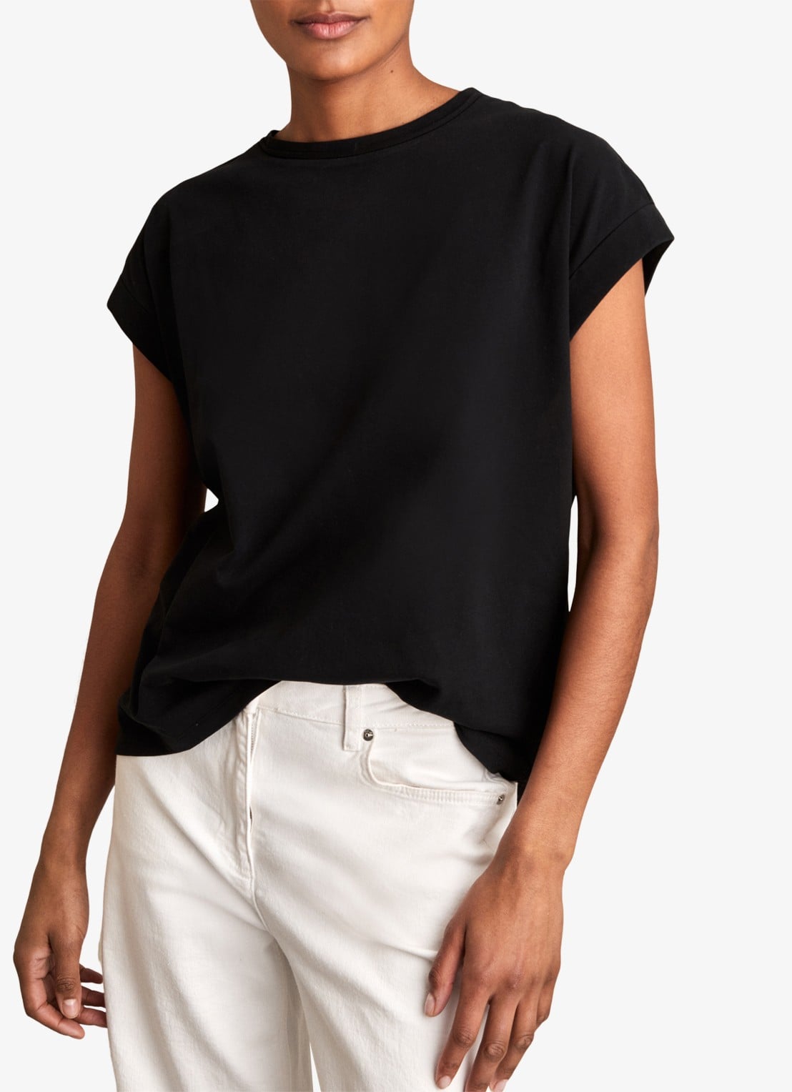 Reiss Tommie T-shirt met stretch - detail 3 black / zwart