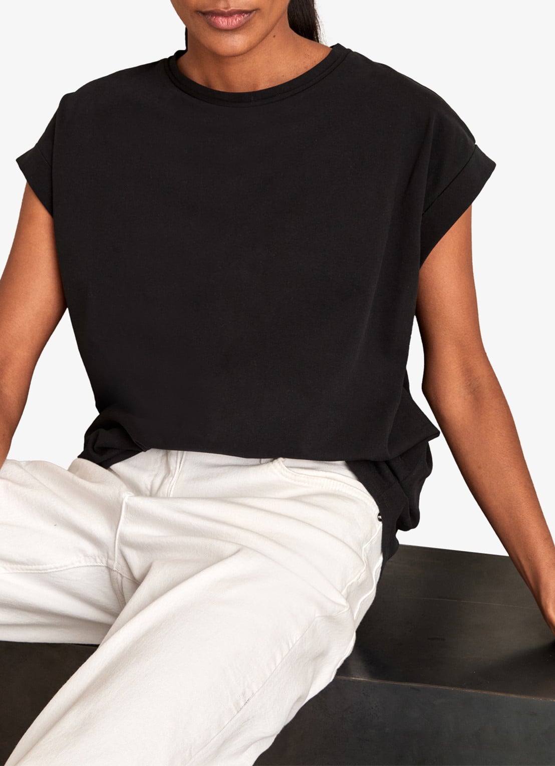 Reiss Tommie T-shirt met stretch - detail 4 black / zwart