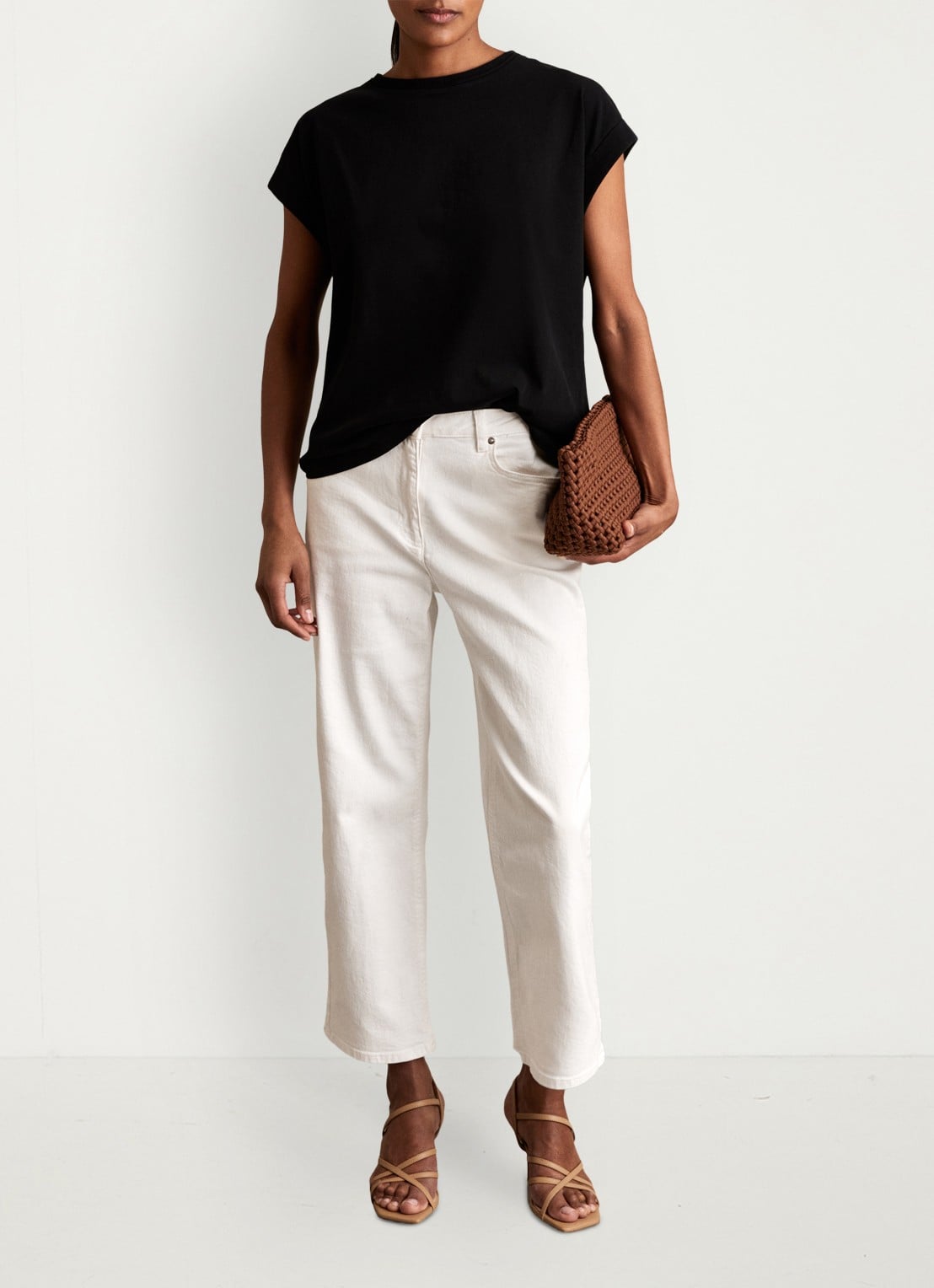 Reiss Tommie T-shirt met stretch - voorkant 2 black / zwart
