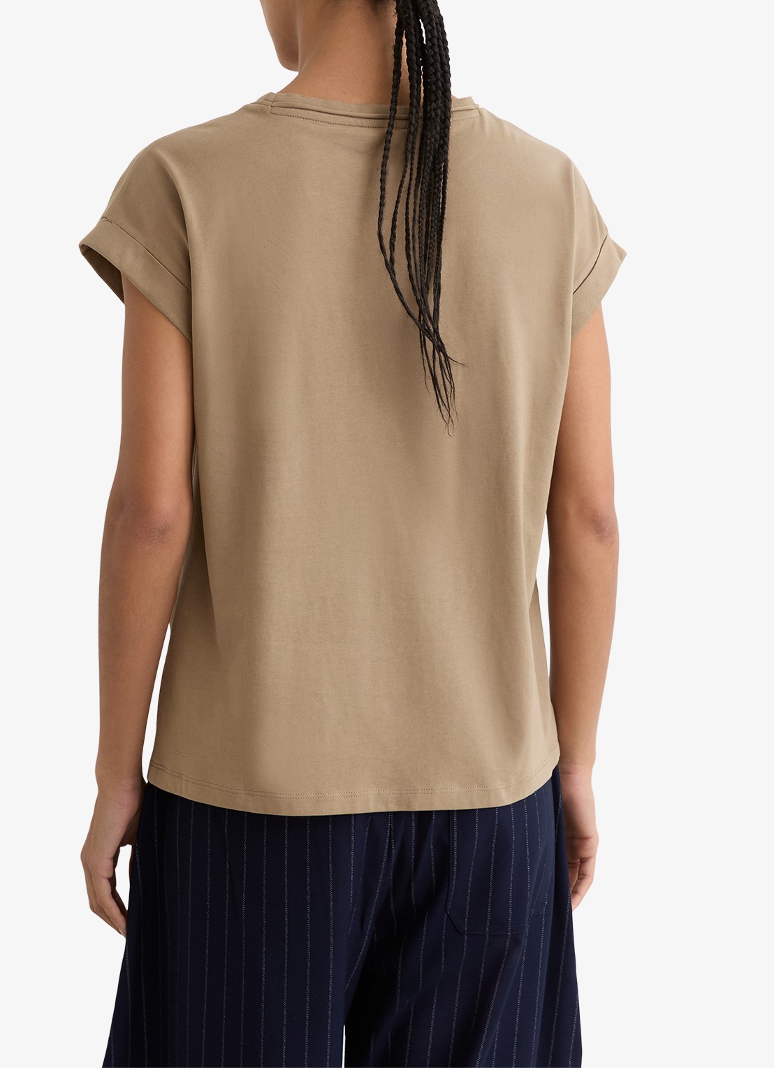 Reiss Tommie T-shirt met stretch - achterkant taupe