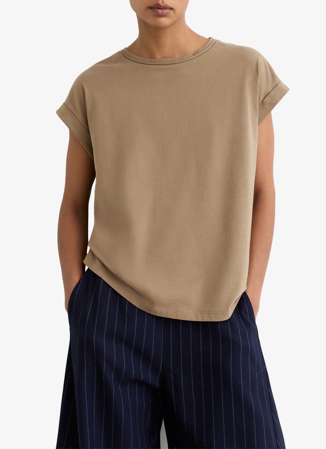 Reiss Tommie T-shirt met stretch - detail 4 taupe