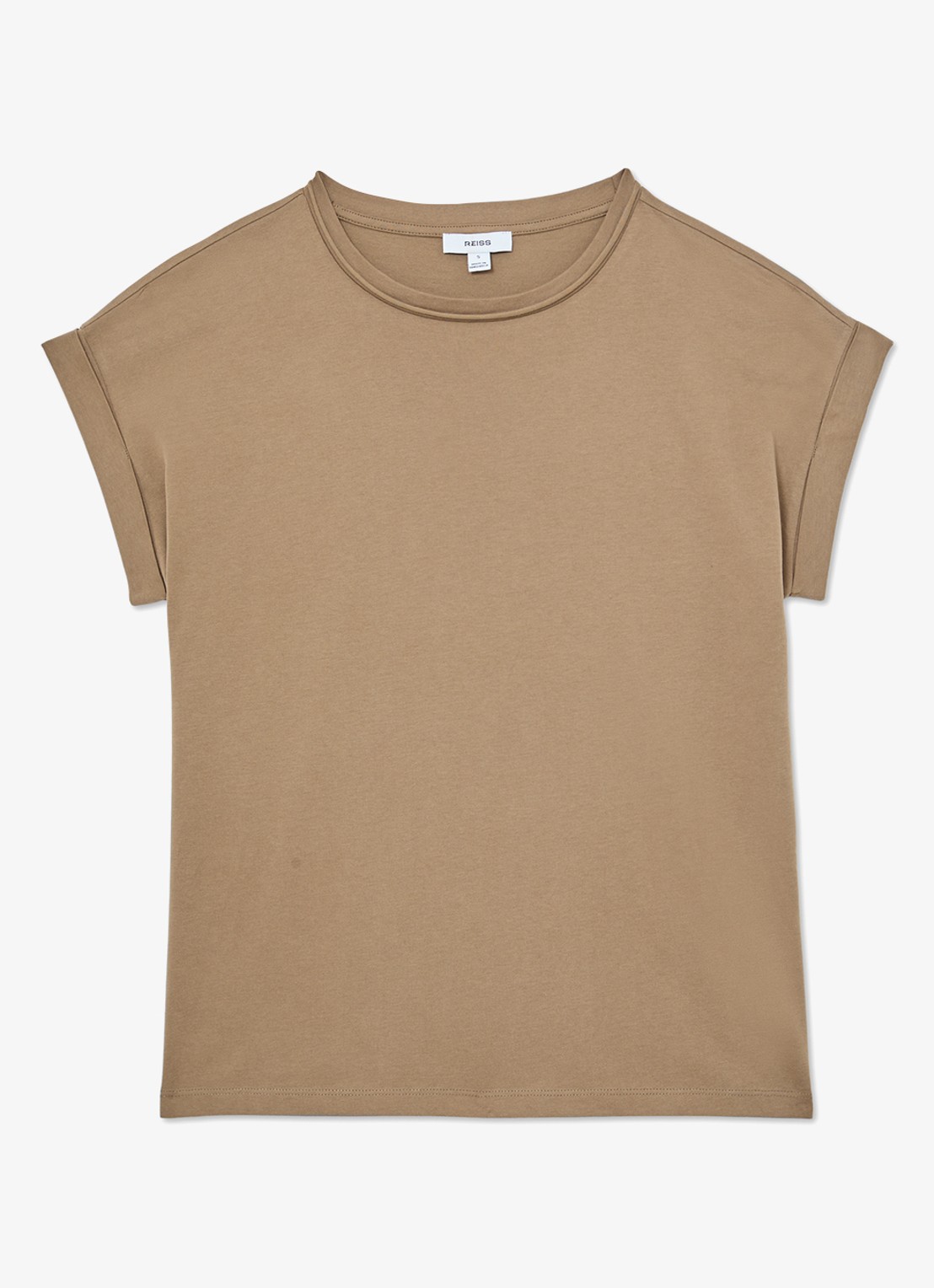 Reiss Tommie T-shirt met stretch - voorkant 2 taupe