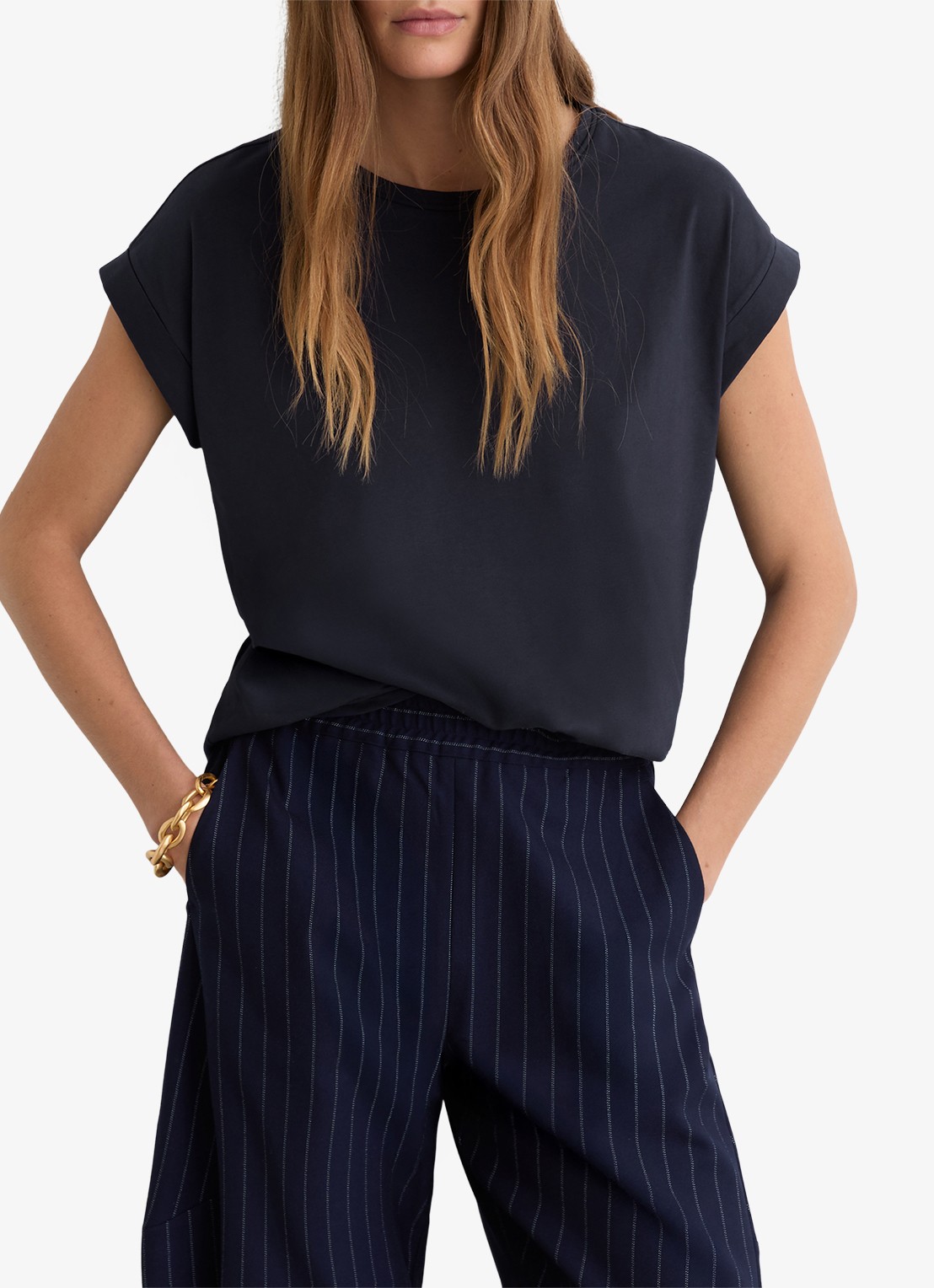 Reiss Tommie T-shirt met stretch - detail 4 blauw