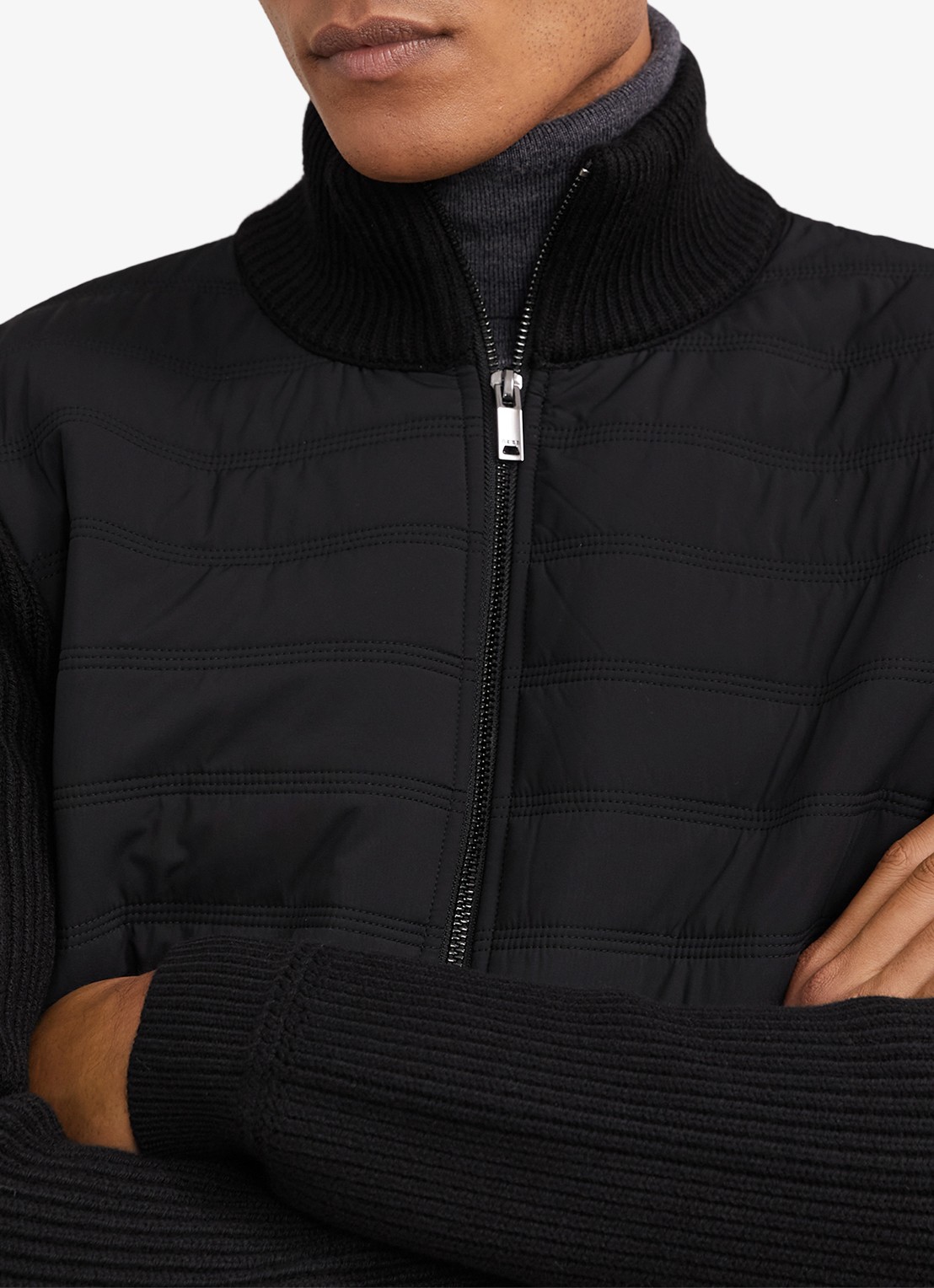 Reiss Townsend jack met quilt patroon - detail 5 black / zwart