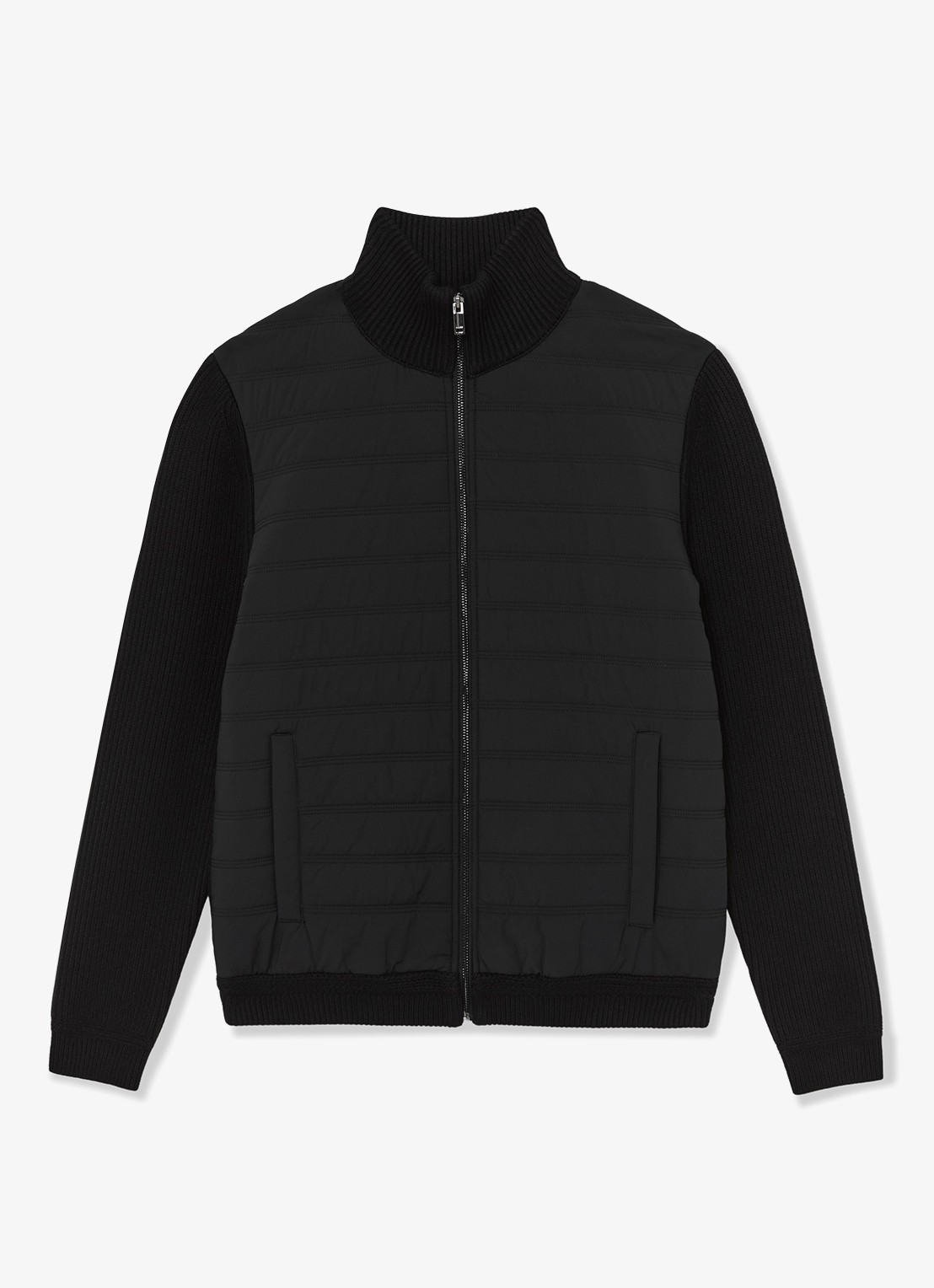 Reiss Townsend jack met quilt patroon - voorkant 2 black / zwart