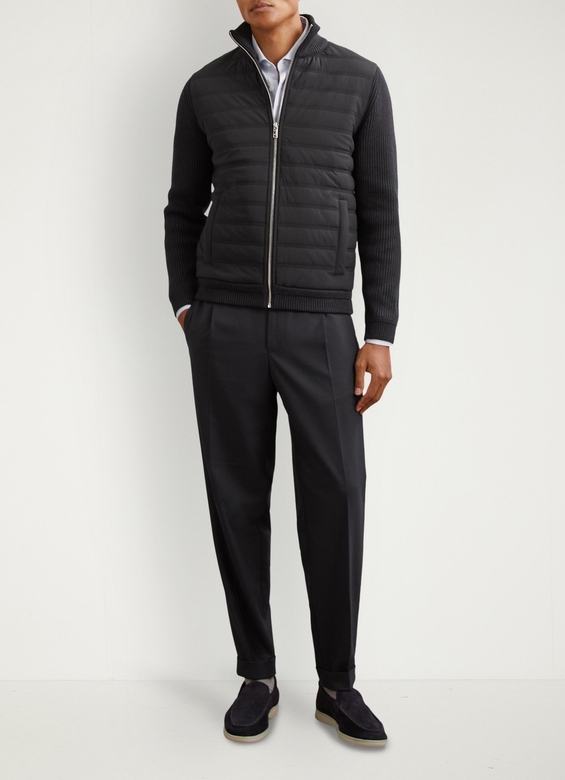 Reiss Townsend jack met quilt patroon - detail 2 navy / blauw