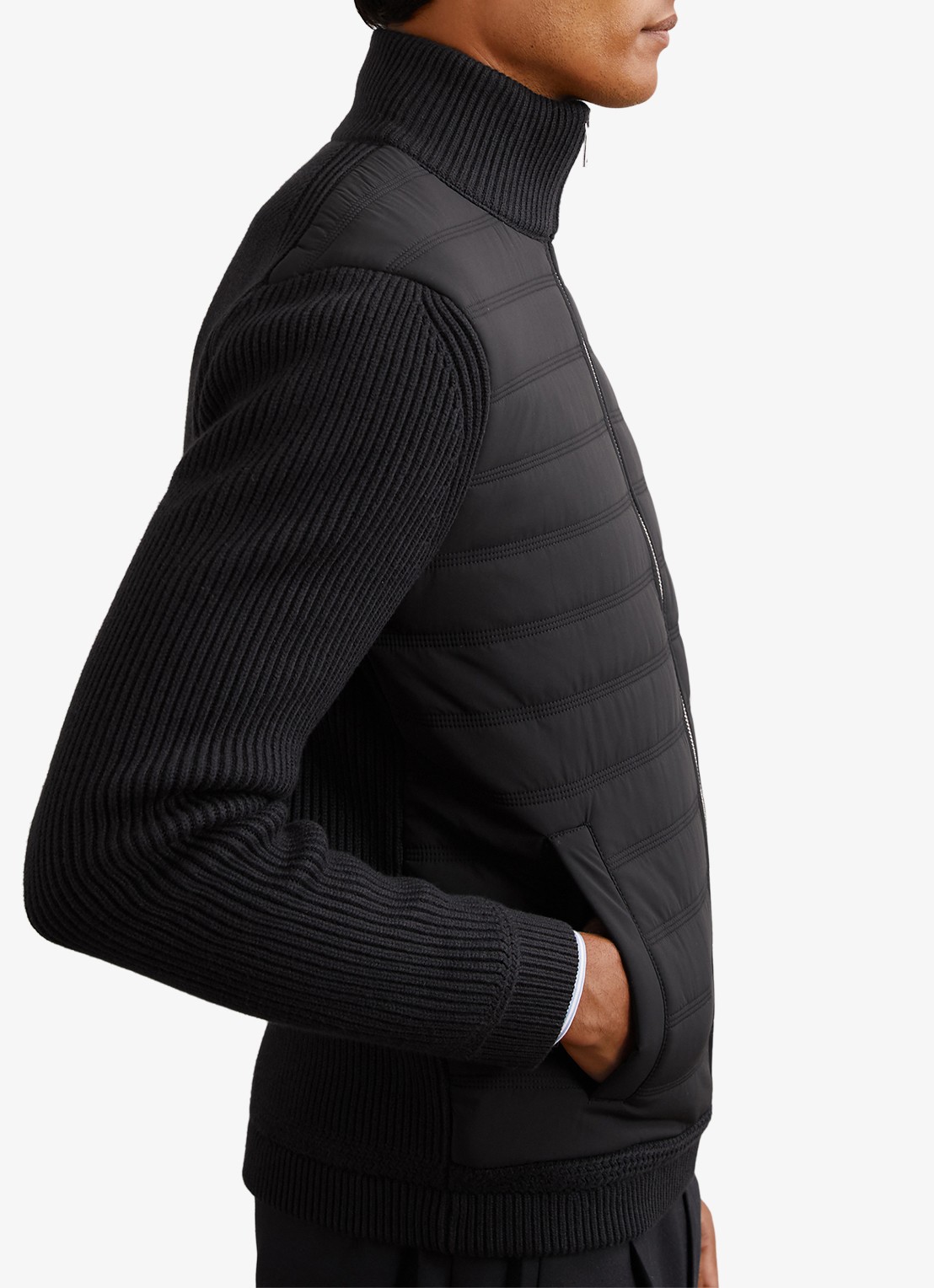 Reiss Townsend jack met quilt patroon - detail 3 navy / blauw
