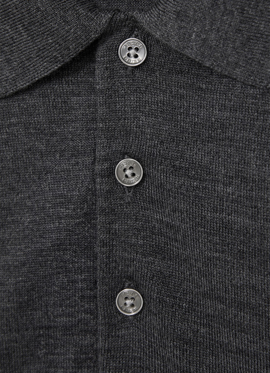 Reiss Trafford regular fit fijngebreide polo van merino wol - detail 5 donkergrijs
