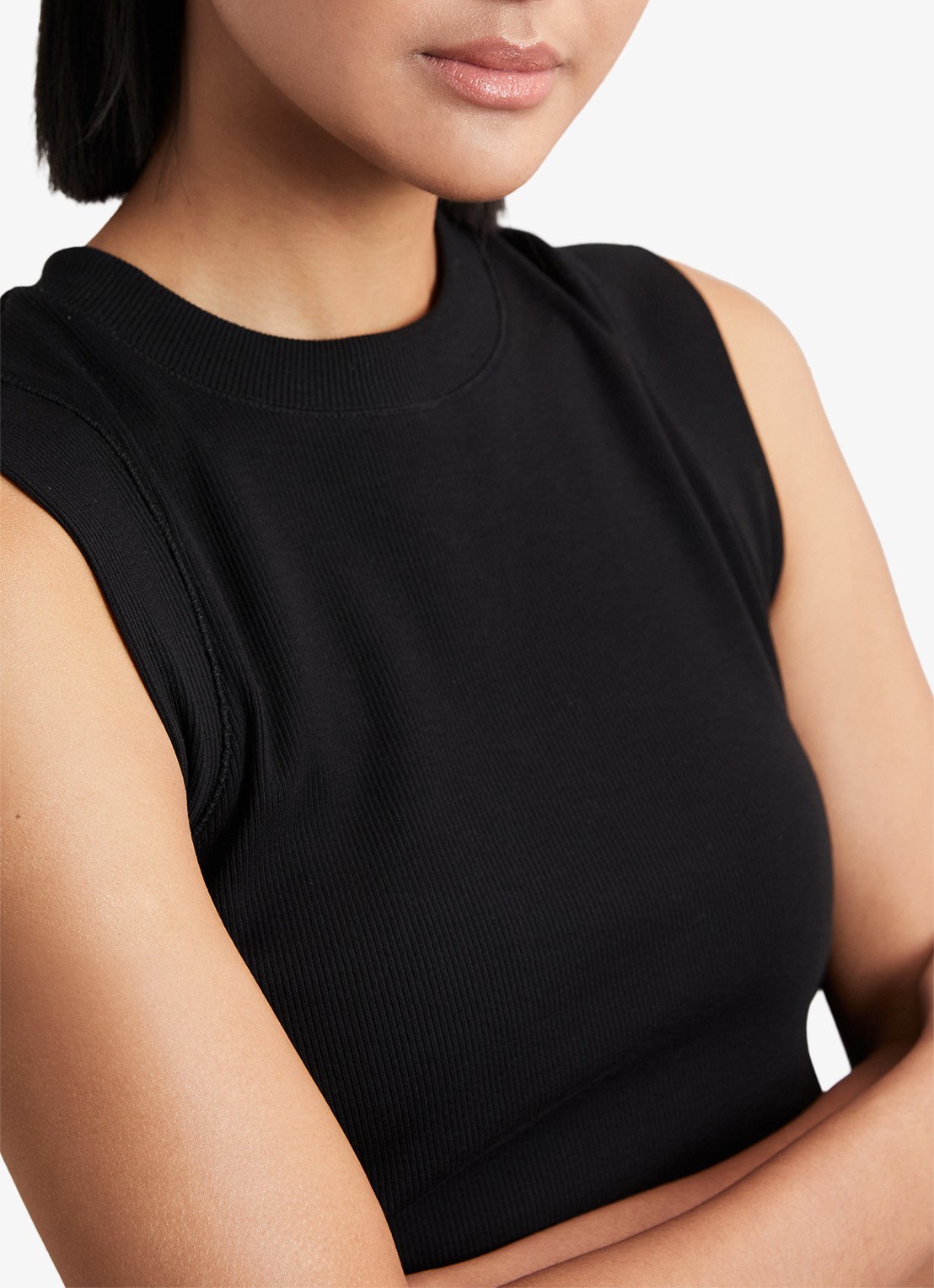 Reiss Trudy fijngebreide top met plooien - detail 3 zwart