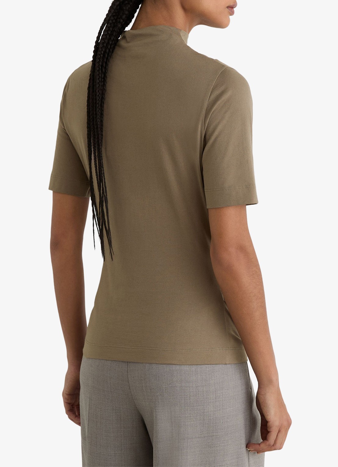 Reiss Tulia top met opstaande kraag - achterkant 2 beige