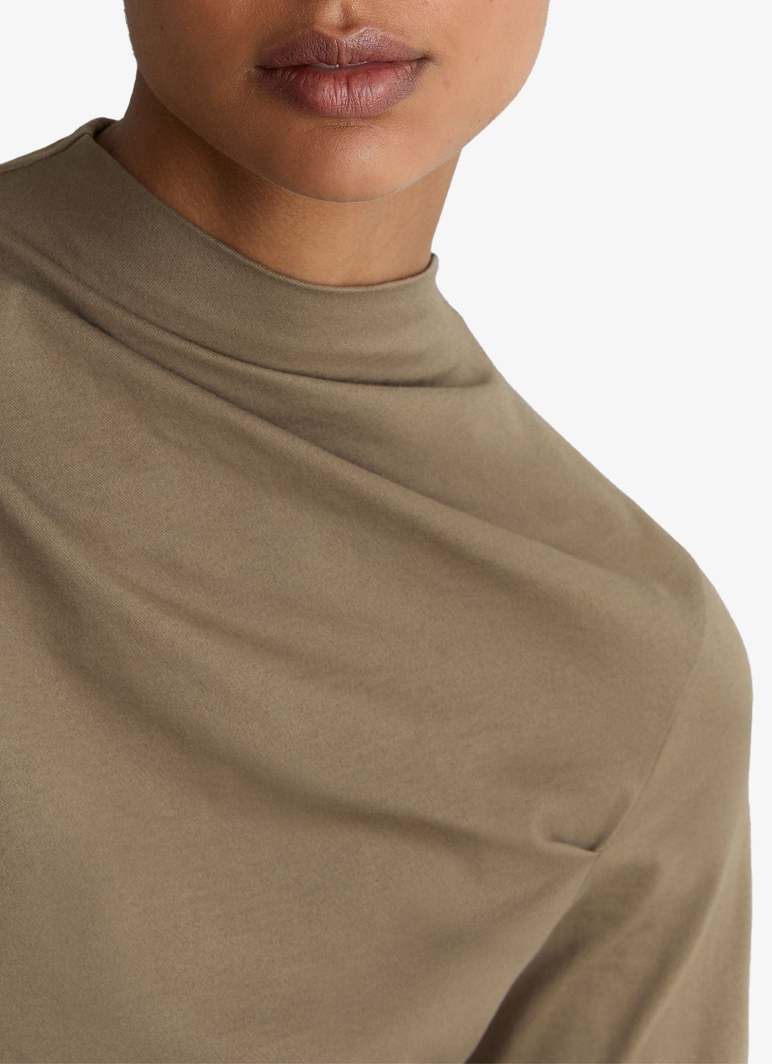 Reiss Tulia top met opstaande kraag - detail 4 beige