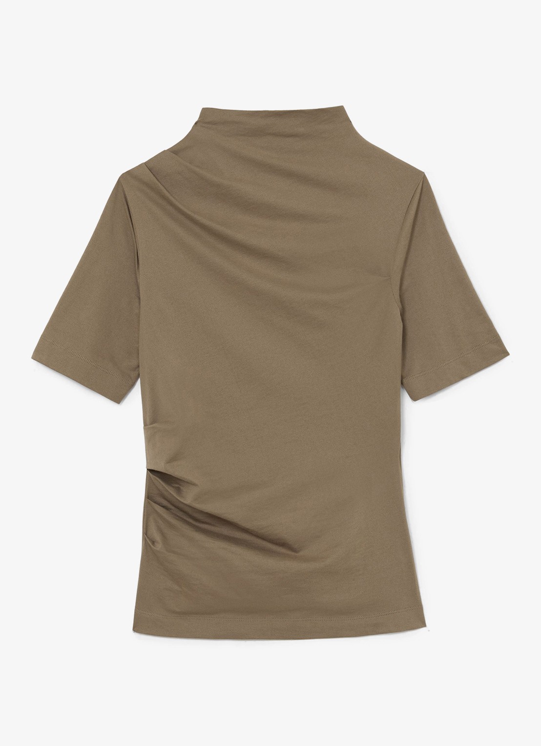 Reiss Tulia top met opstaande kraag - voorkant beige