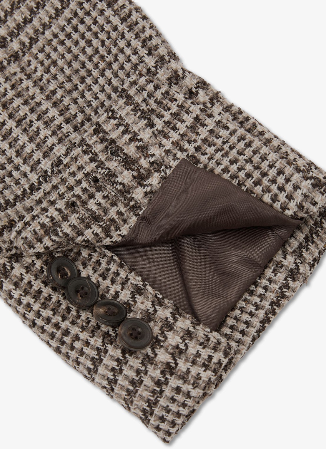 Reiss Tuscan colbert met ruitdessin - detail 6 bruin