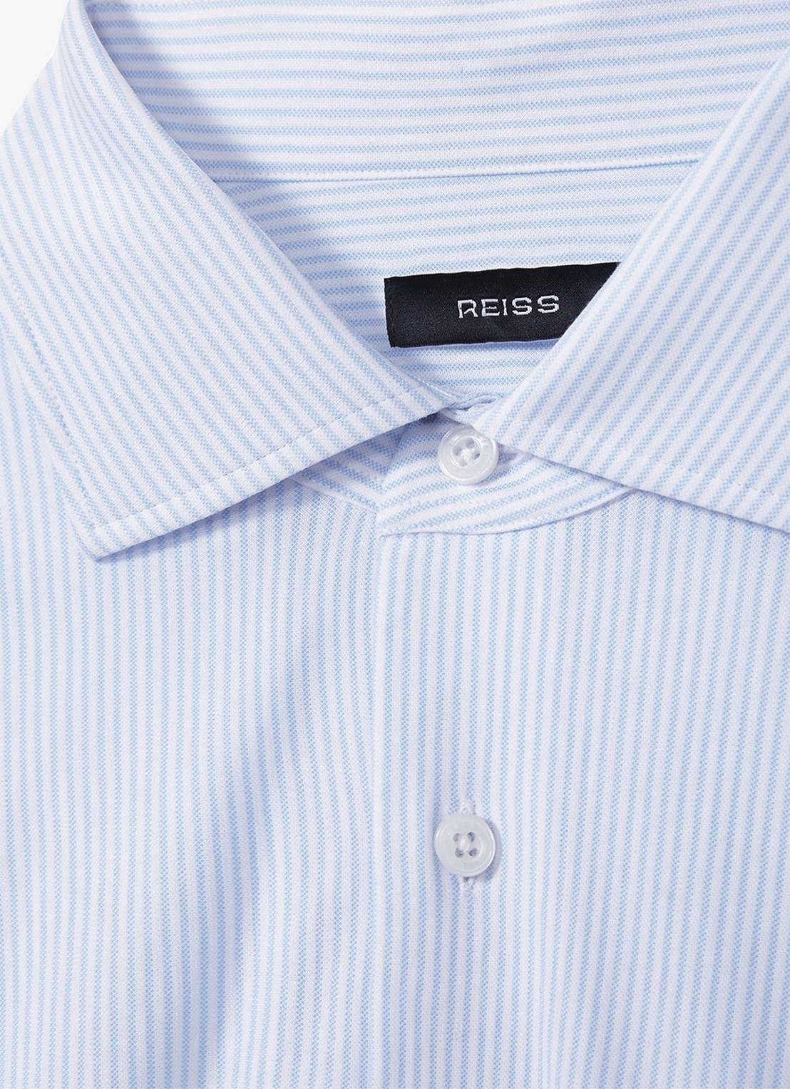 Reiss Valdo regular fit overhemd met streepprint - detail 6 lichtblauw